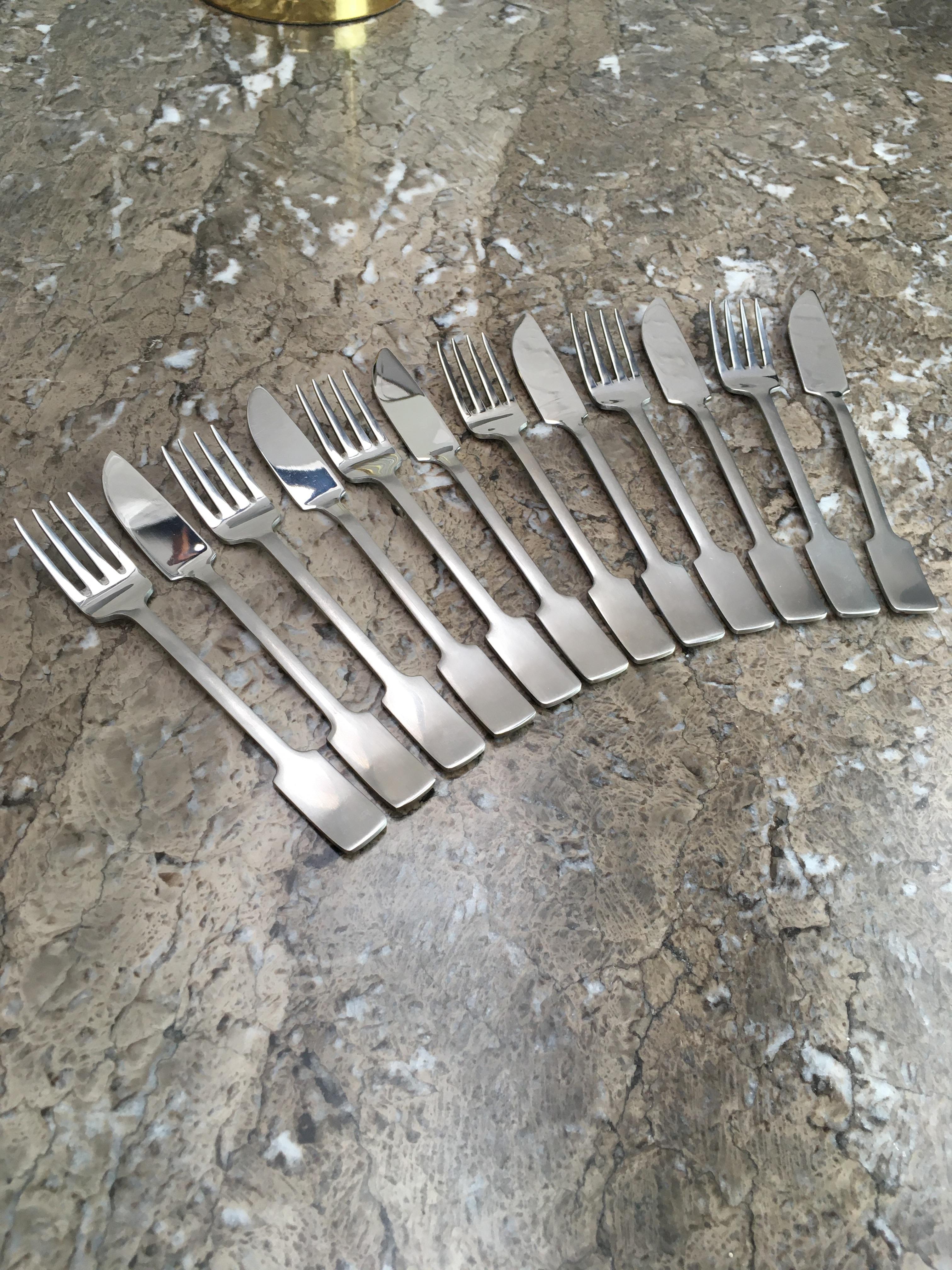 Gerald Benney Stainless Cutlery by Viners of Sheffield, British, 1970s For Sale 1