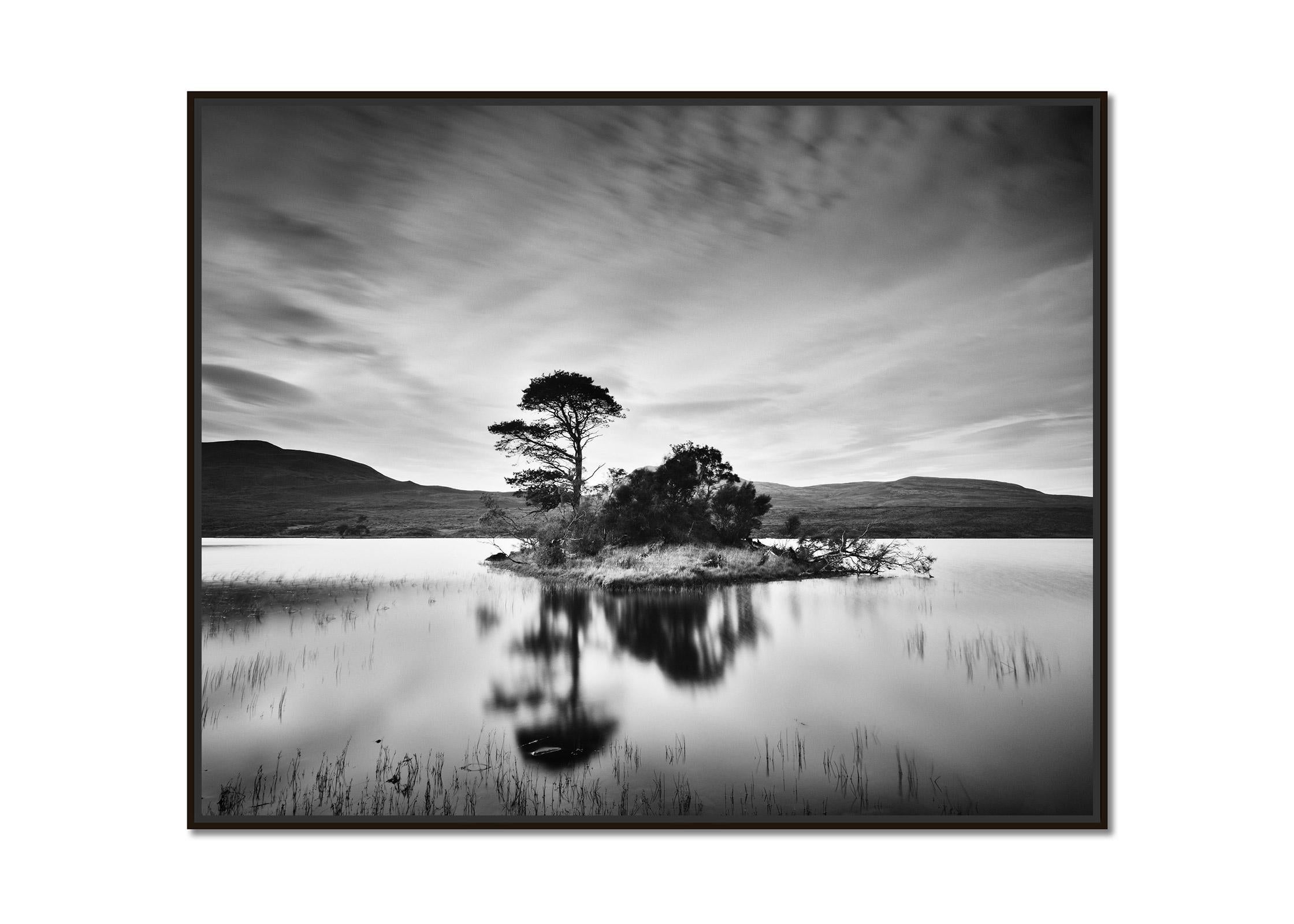 After the Sunset Scotland Mountain Lake minimalist black white landscape print - Photograph by Gerald Berghammer, Ina Forstinger