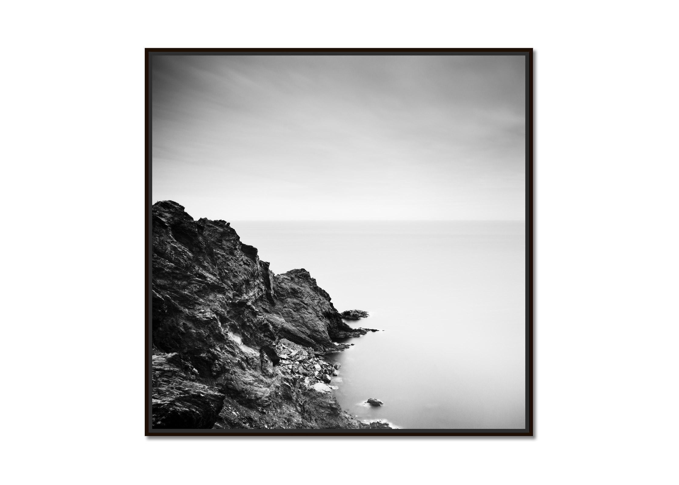 Atlantic Coast, cliffs, Portugal, art black and white photography, landscape - Photograph by Gerald Berghammer, Ina Forstinger