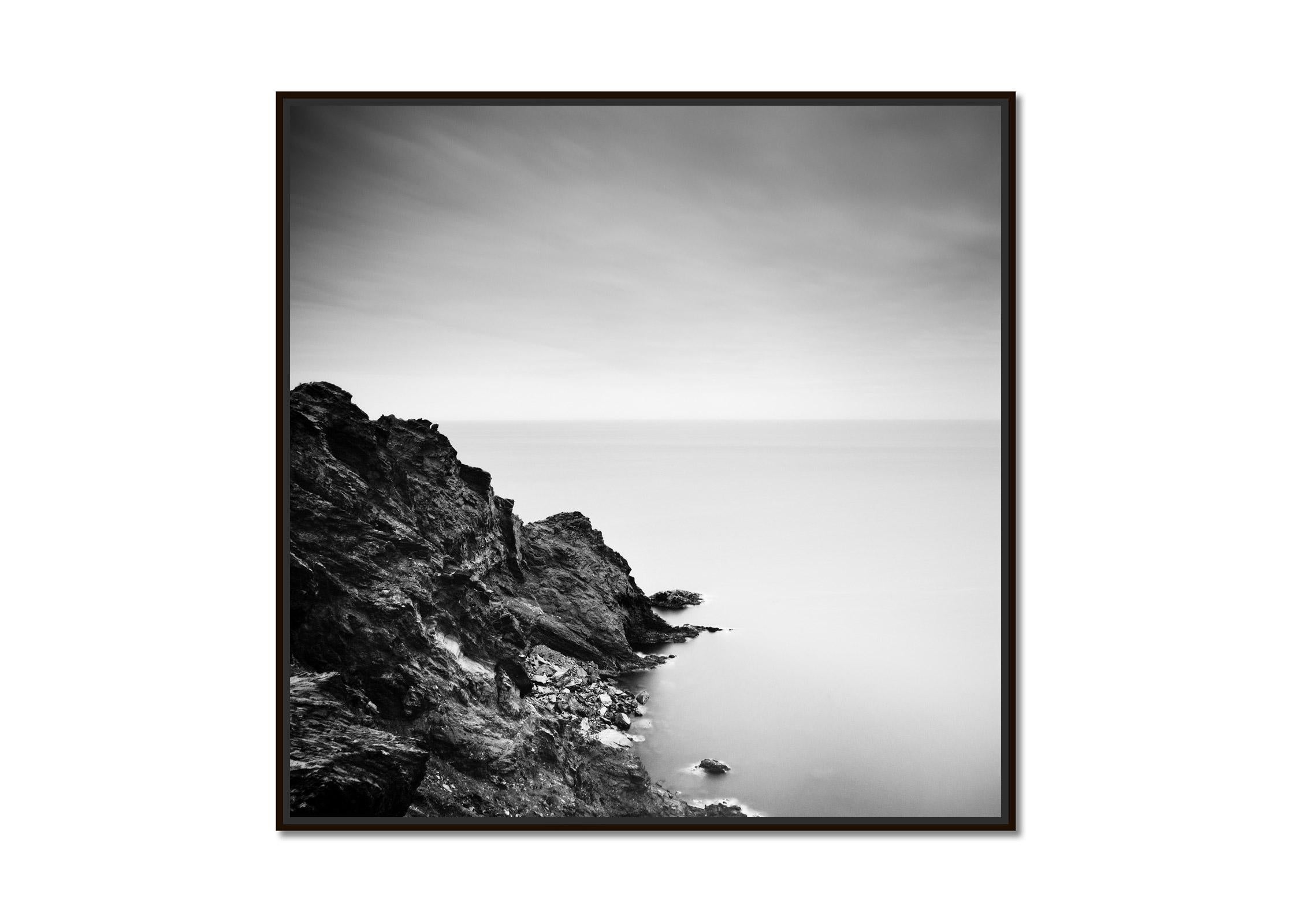 Atlantic Coast, Cliff, Portugal, black and white photography, fine art landscape - Photograph by Gerald Berghammer, Ina Forstinger
