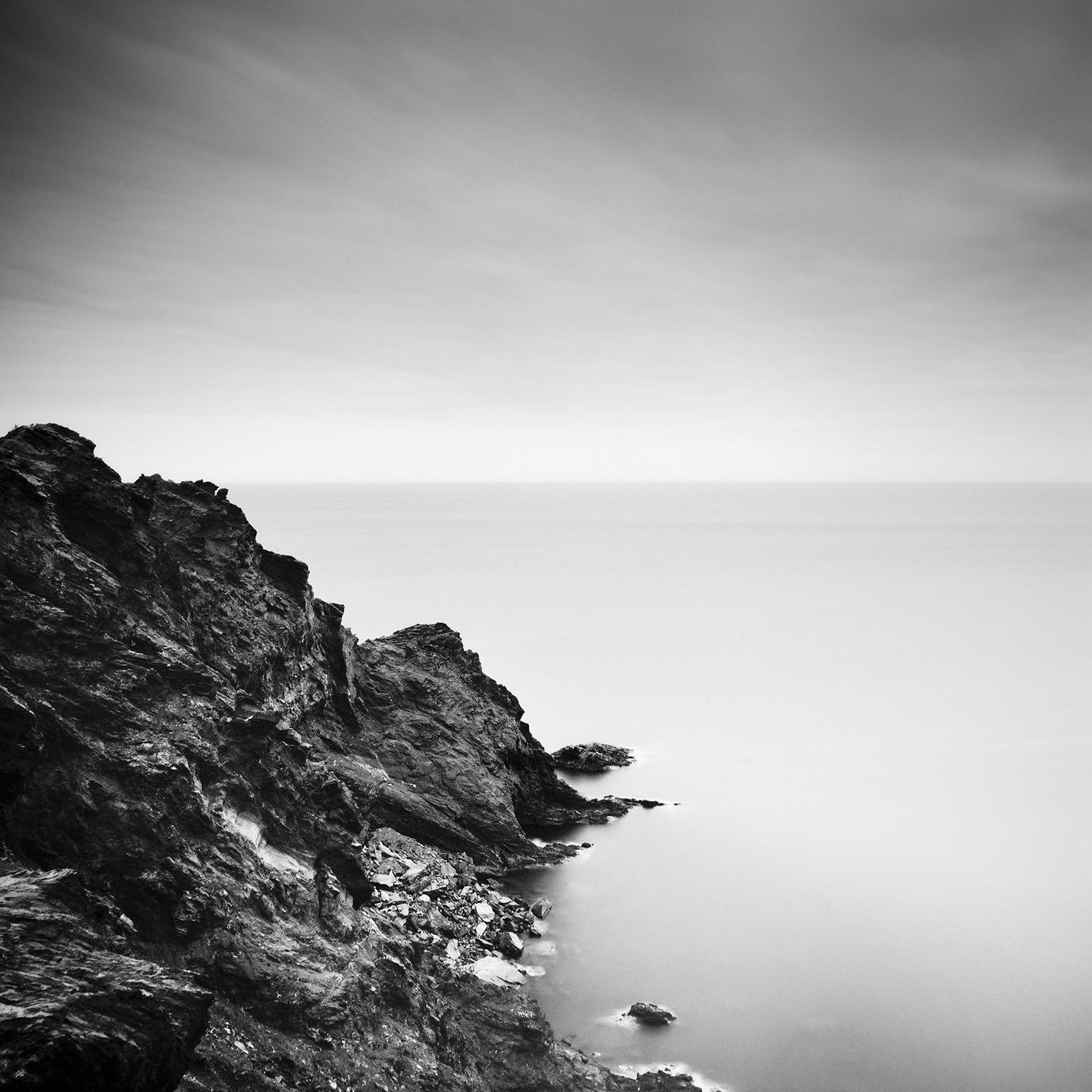 Gerald Berghammer, Ina Forstinger Still-Life Photograph - Atlantic Coast, Cliff, Portugal, black and white photography, fine art landscape