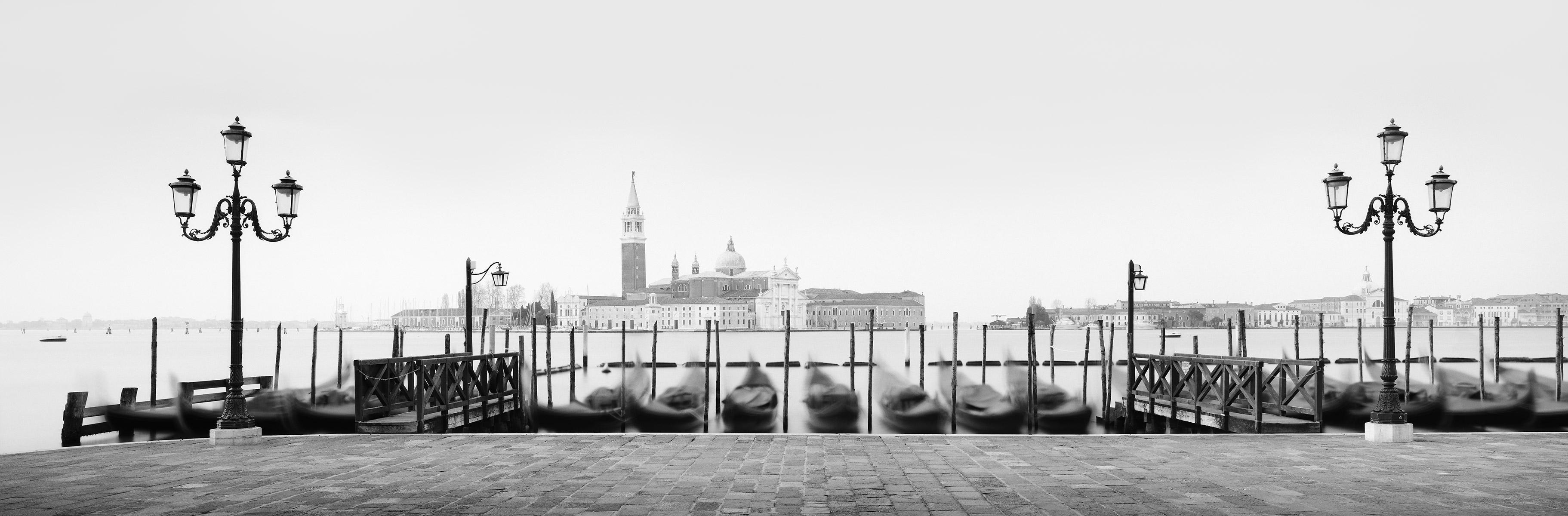 Gerald Berghammer, Ina Forstinger Black and White Photograph - Between the Lights, Venice, black and white art photography, landscape, panorama