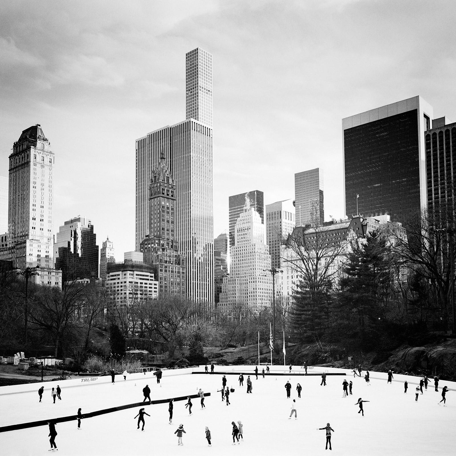 Gerald Berghammer, Ina Forstinger Black and White Photograph - Dancing on Ice, Skyscraper New York City, black and white photography landscape