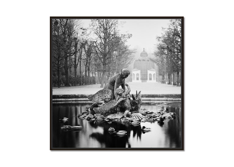 Duck Race, Schloss Schoenbrunn, Vienna, black and white photography, landscape - Photograph by Gerald Berghammer, Ina Forstinger