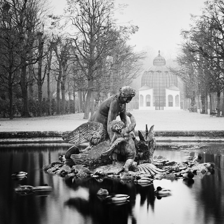 Gerald Berghammer, Ina Forstinger Black and White Photograph - Duck Race, Schloss Schoenbrunn, Vienna, black and white photography, landscape
