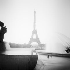 Eiffel Tower, Fontaine Du Trocadero, Paris, black and white fine art photography