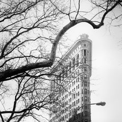 Flatiron Building, New York City, art black and white photography, architecture