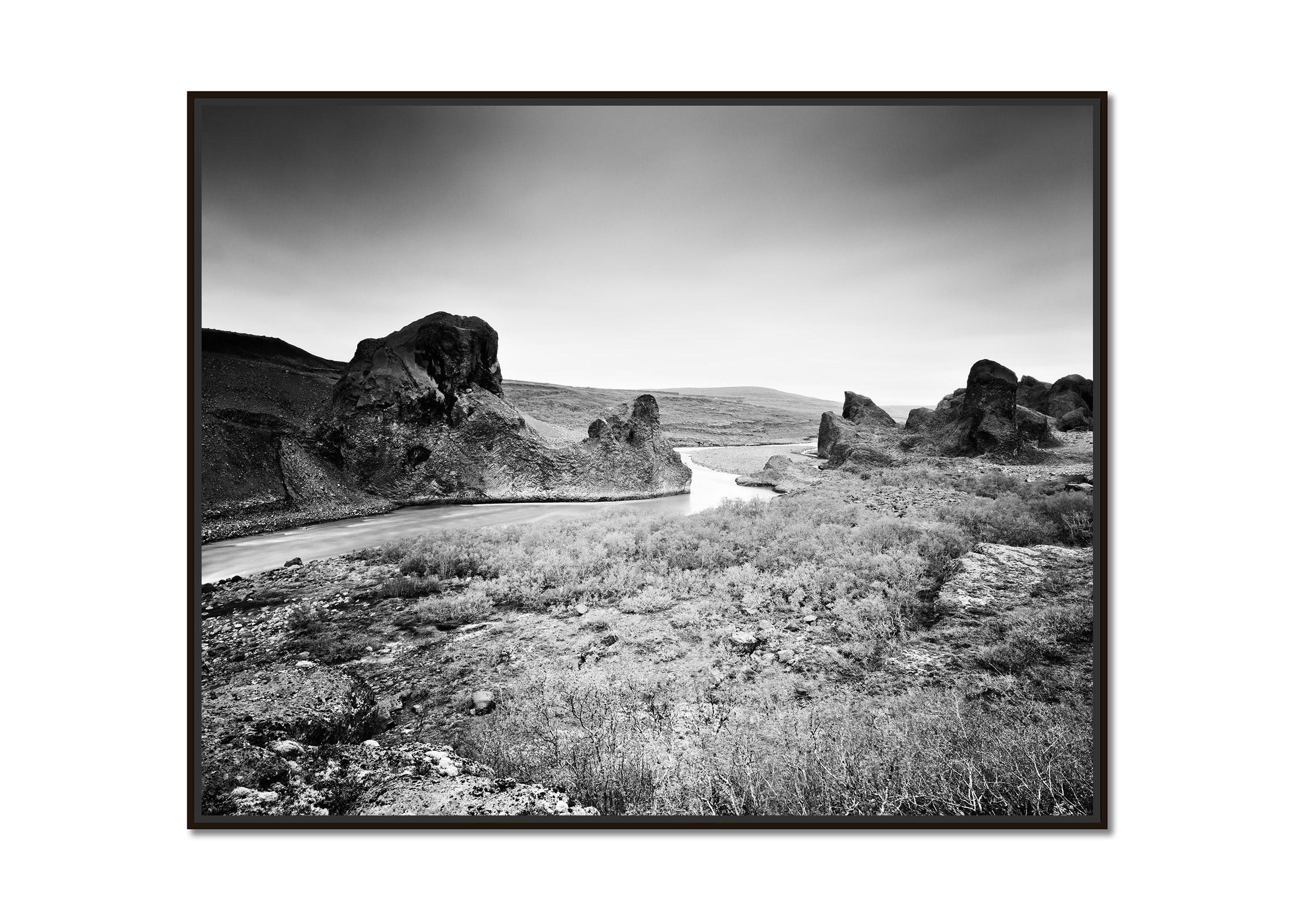 Follow Rivers, Iceland, black and white fine art photography, landscape - Photograph by Gerald Berghammer, Ina Forstinger