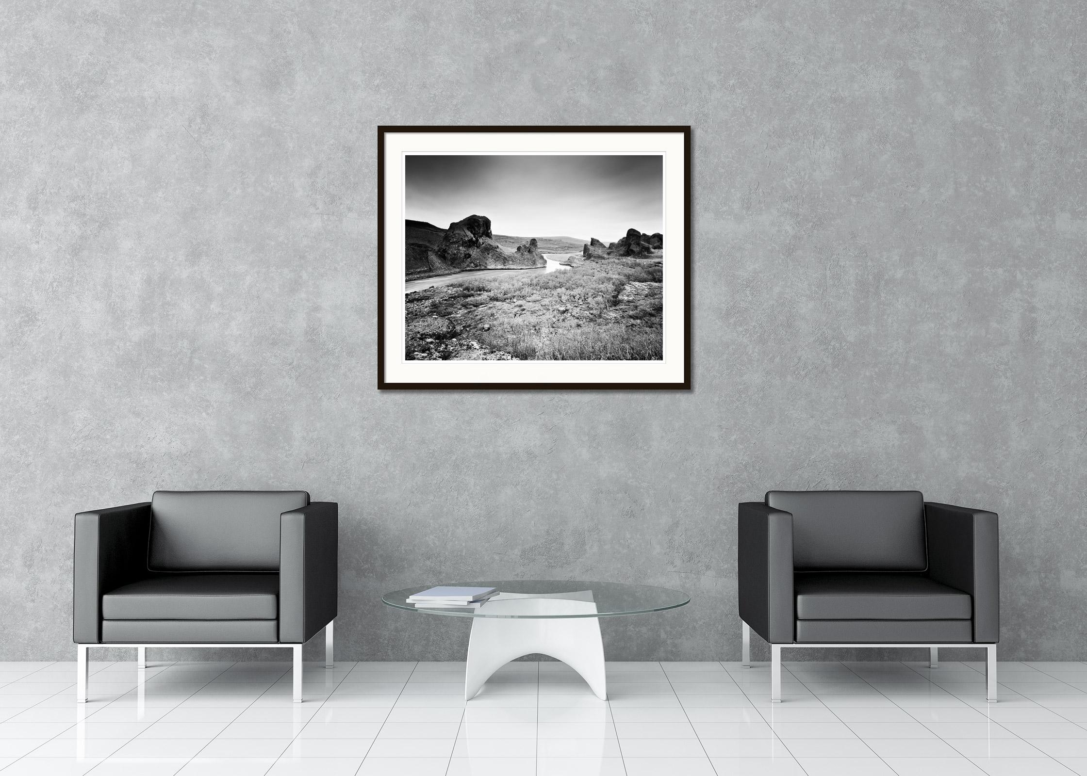 Follow Rivers, Iceland, black and white fine art photography, landscape - Contemporary Photograph by Gerald Berghammer, Ina Forstinger