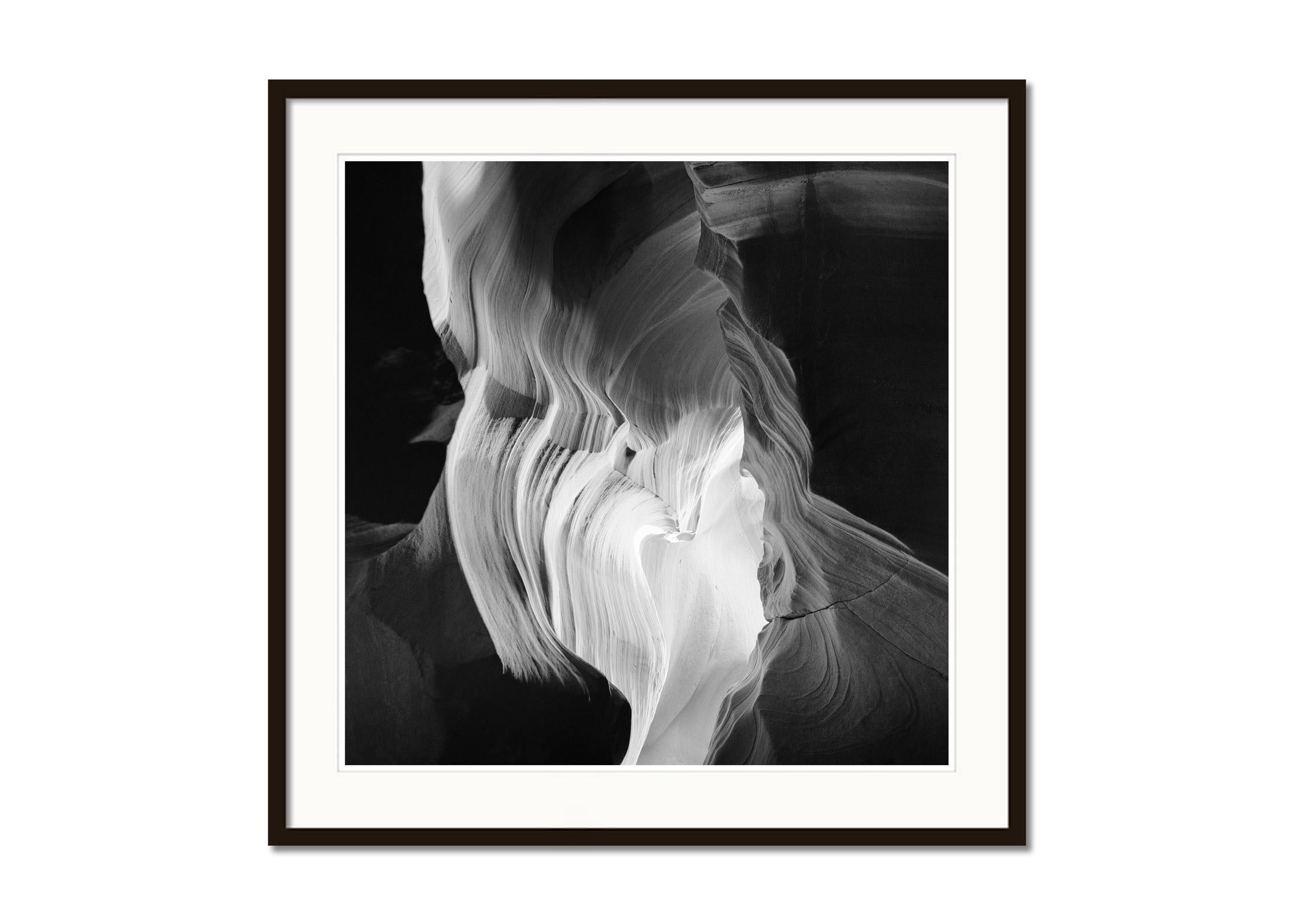 Heart, Antelope Canyon, Desert, USA, black and white photography, landscapes - Black Black and White Photograph by Gerald Berghammer, Ina Forstinger