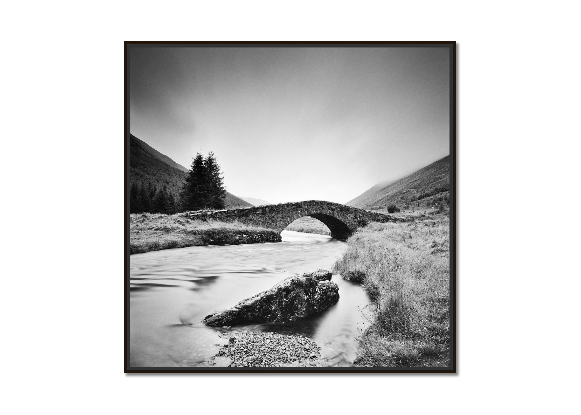 Stone Bridge, Highlands, Scotland, black and white art photography, landscape - Photograph by Gerald Berghammer, Ina Forstinger