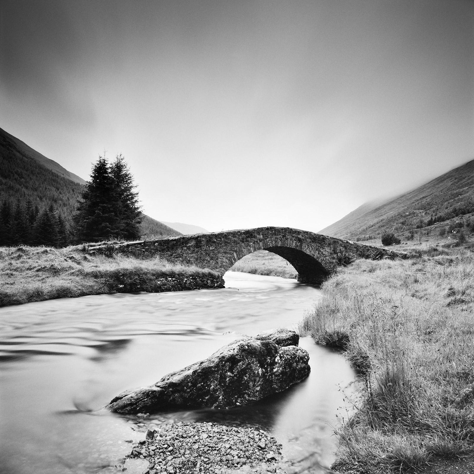 Gerald Berghammer, Ina Forstinger Landscape Photograph - Stone Bridge, Highlands, Scotland, black and white art photography, landscape