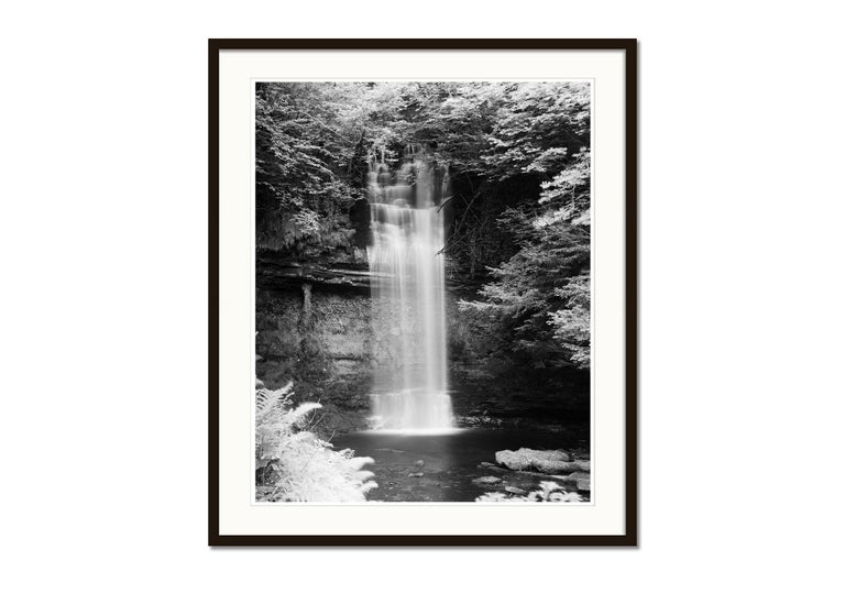 Waterfall, Ireland, fine art contemporary black and white photography landscape - Black Landscape Photograph by Gerald Berghammer, Ina Forstinger