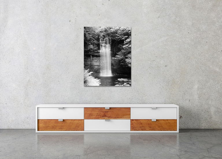 Waterfall, Ireland, fine art contemporary black and white photography landscape For Sale 1