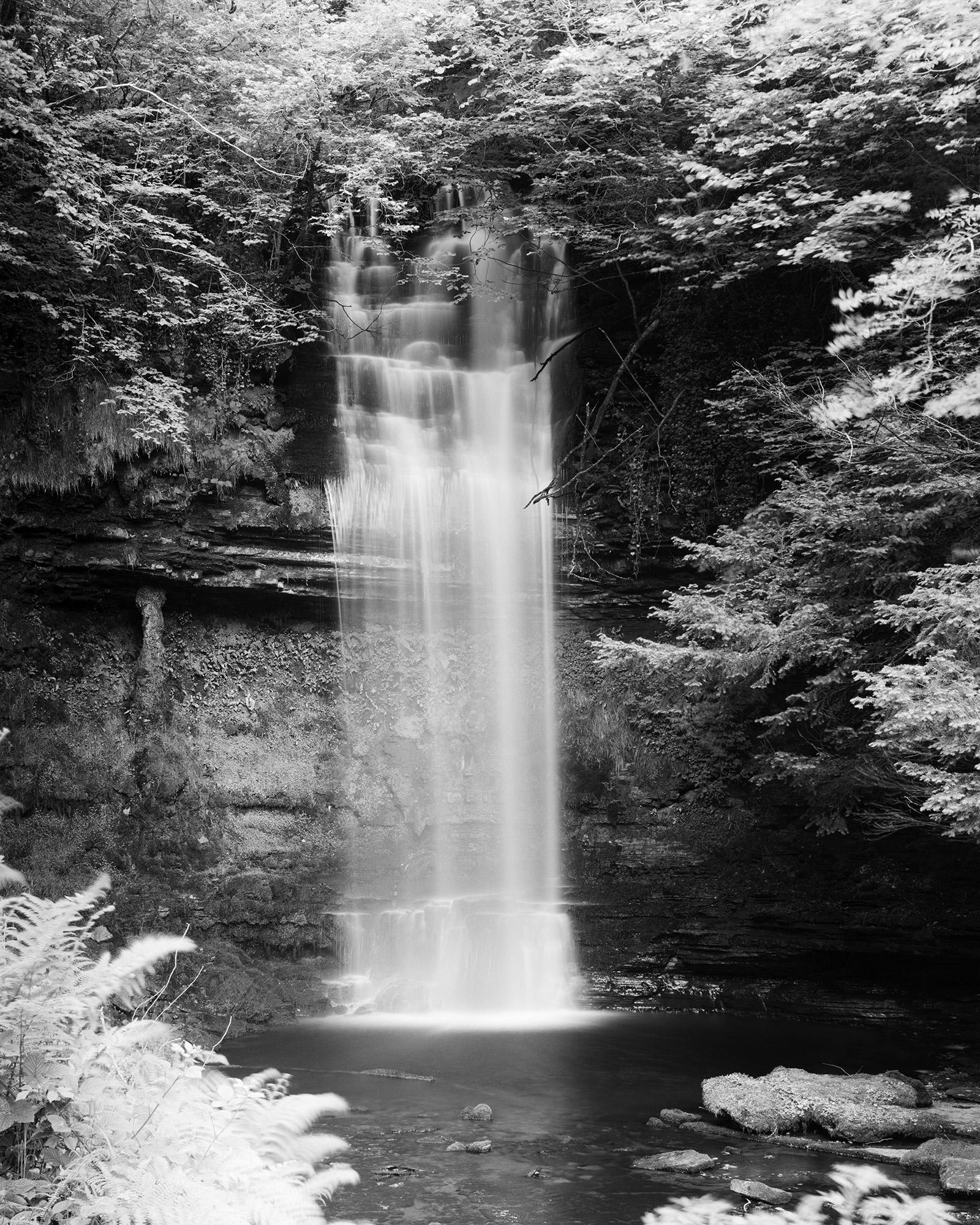Waterfall, Ireland, fine art contemporary black and white photography landscape