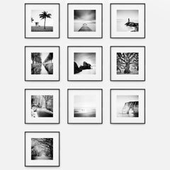 10 Landschaftsset, Schwarz-Weiß-Fotografie, mattiert, gerahmt, limitierte Auflage