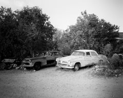 Abandoned Cars, Schrottplatz, Kalifornien, USA, Schwarz-Weiß-Landschaftsfotografie