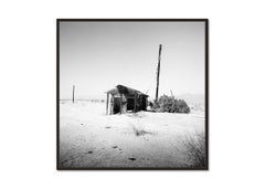 Abandoned Hut, desert, California, USA, black and white photography, landscape