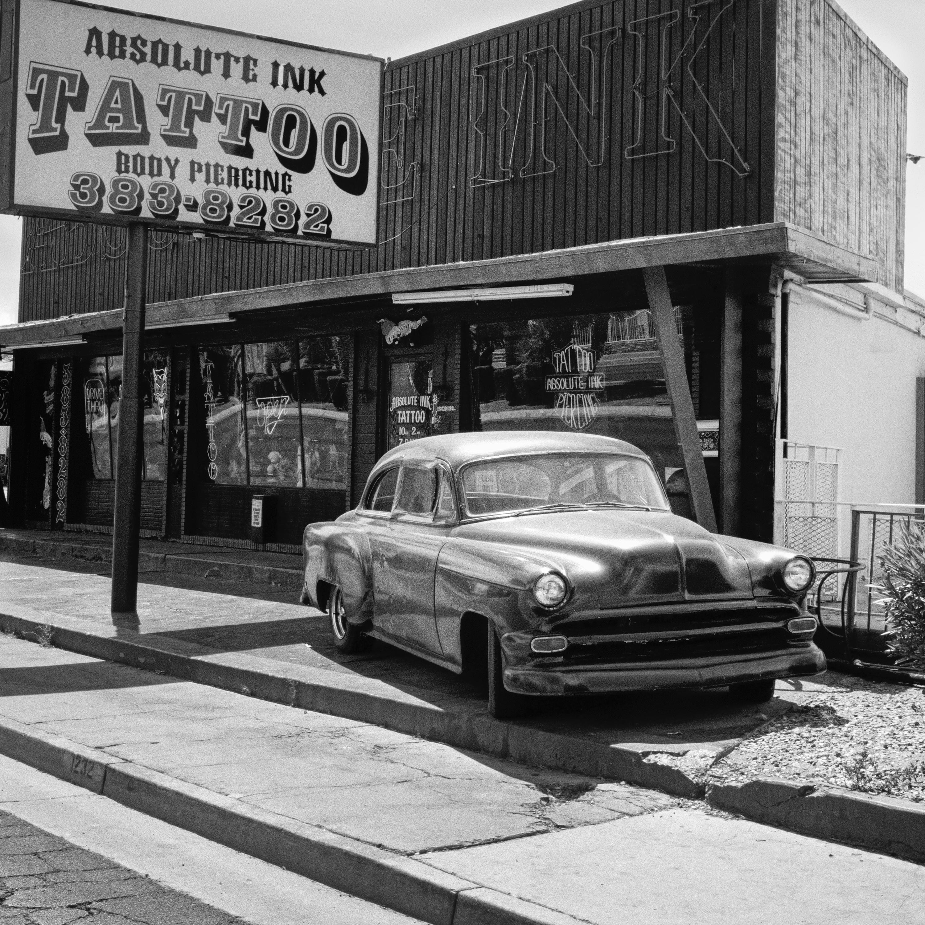 Absolute Ink Tattoo, Las Vegas, black and white, fine art photography, landscape For Sale 1