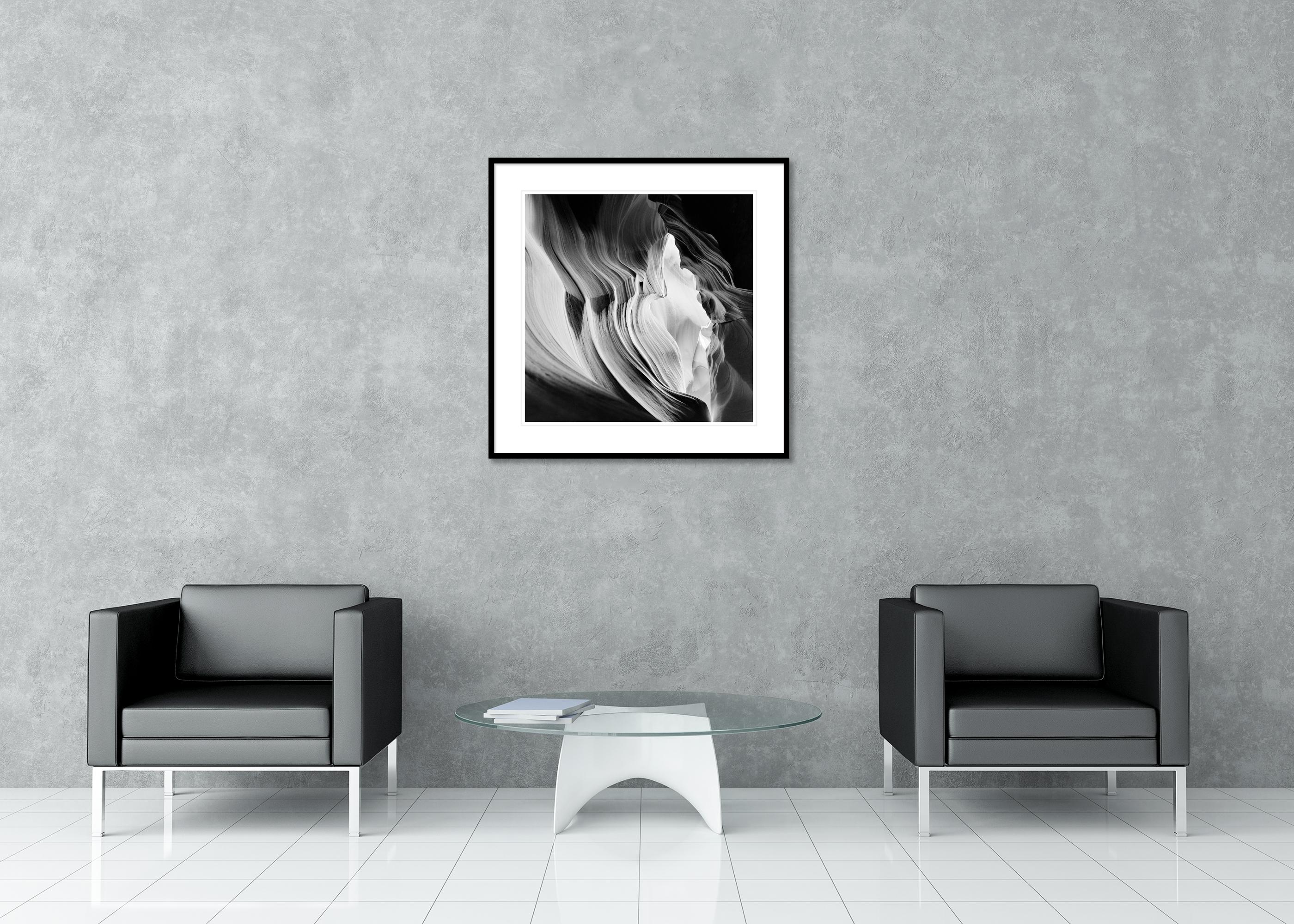 Abstract - Antelope Canyon Monochrome Print Limited Edition Landscape - Black Black and White Photograph by Gerald Berghammer