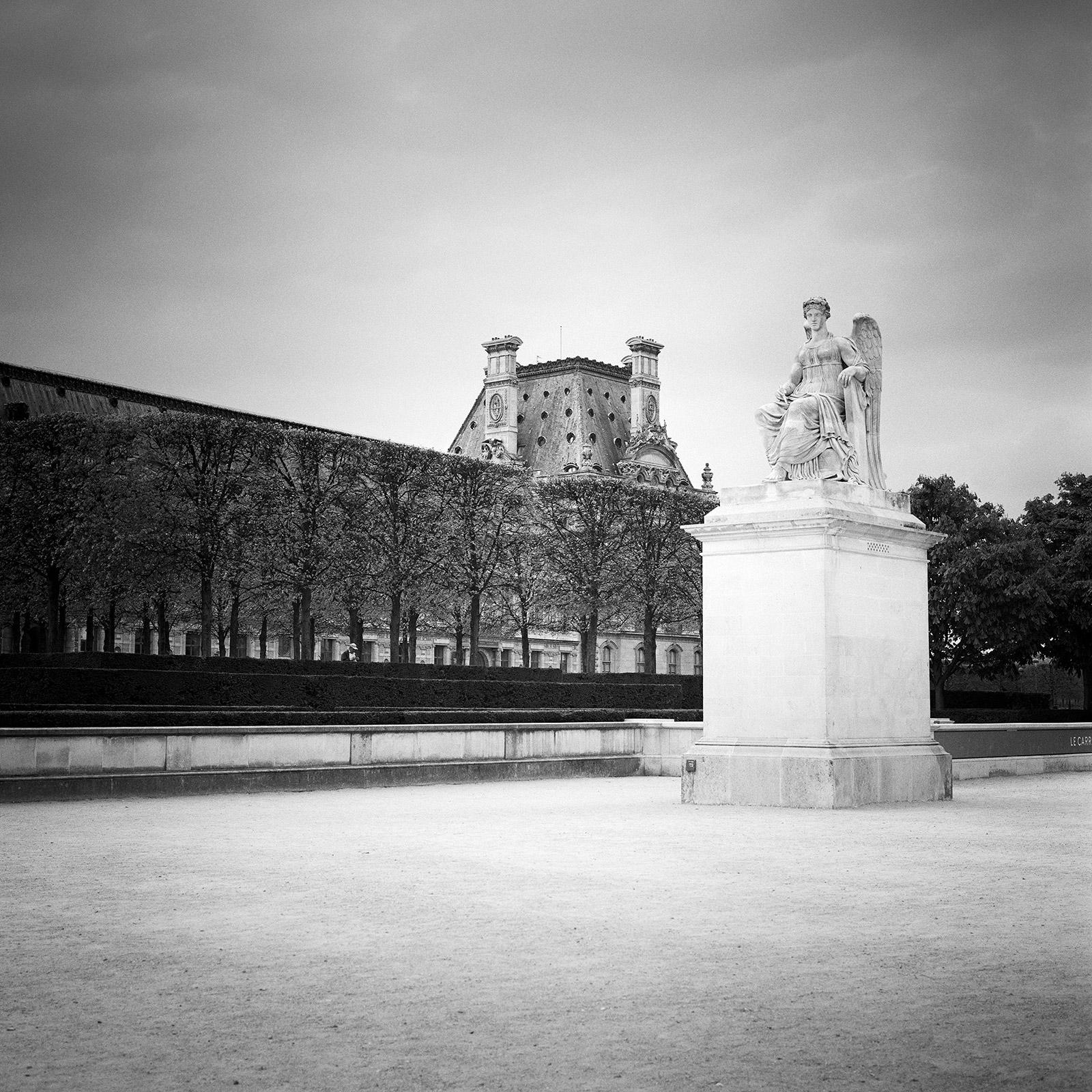 Angel Statue, Arc de Triomphe du Carrousel, Paris, black and white photography