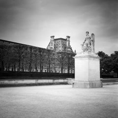 Statua dell'Angelo, Arco di Trionfo del Carrousel, Parigi, fotografia in bianco e nero