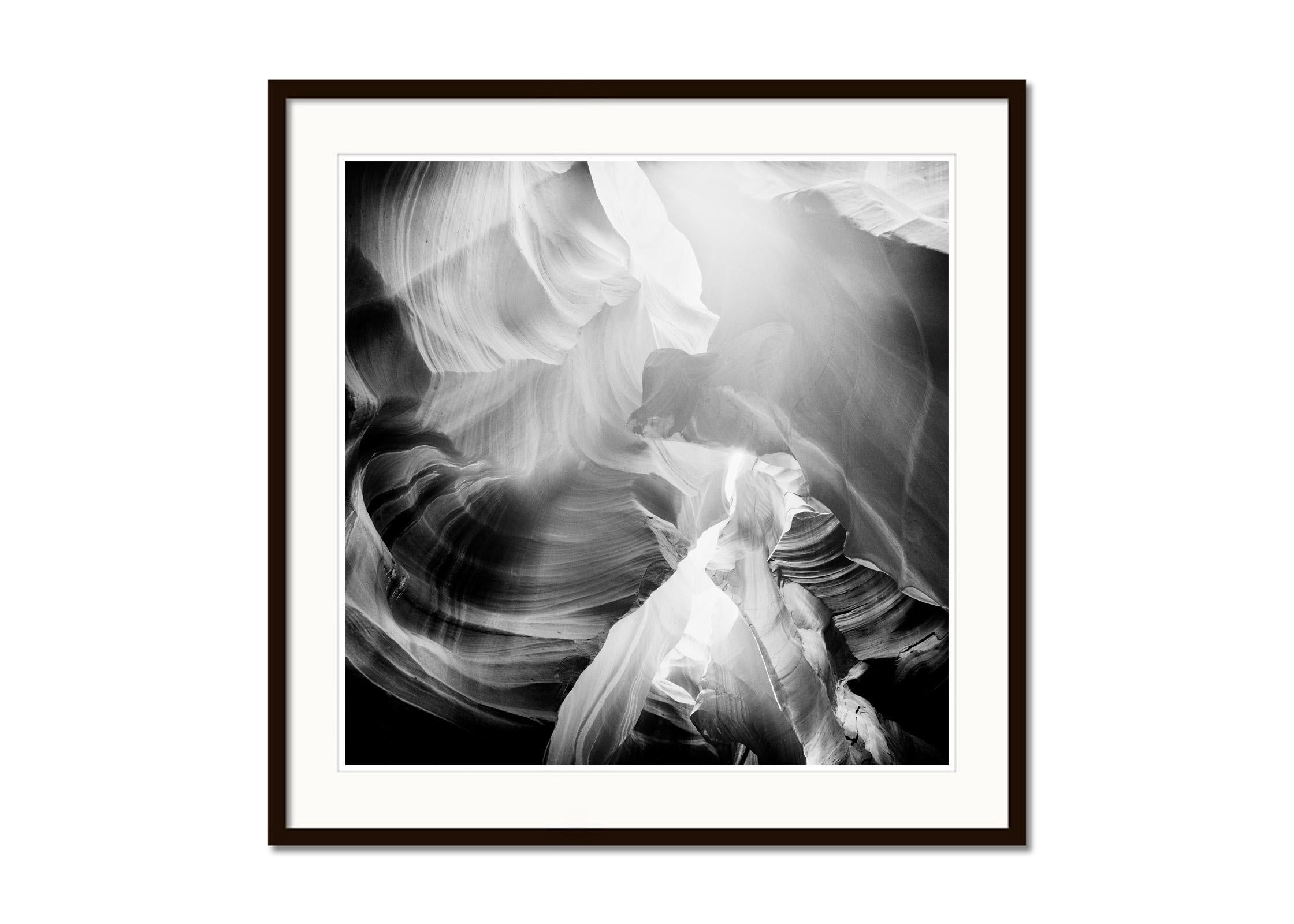 Antelope Canyon, Arizona, USA, black and white photography, abstract, landscape - Abstract Photograph by Gerald Berghammer