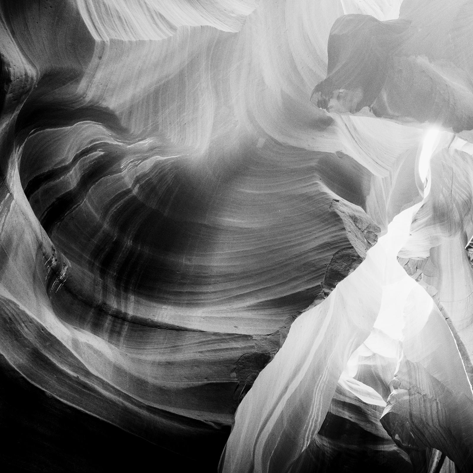 Antelope Canyon, Arizona, USA, black and white photography, abstract, landscape For Sale 3