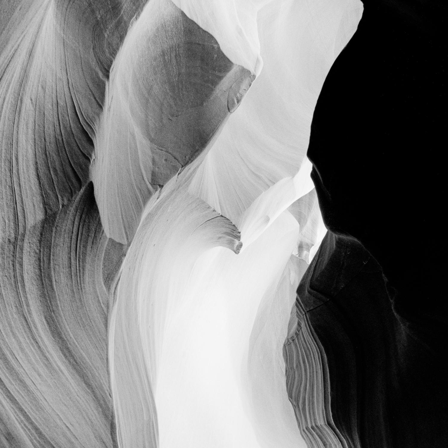 Antelope Canyon, Arizona, USA, black and white fine art photography, framed art - Contemporary Photograph by Gerald Berghammer