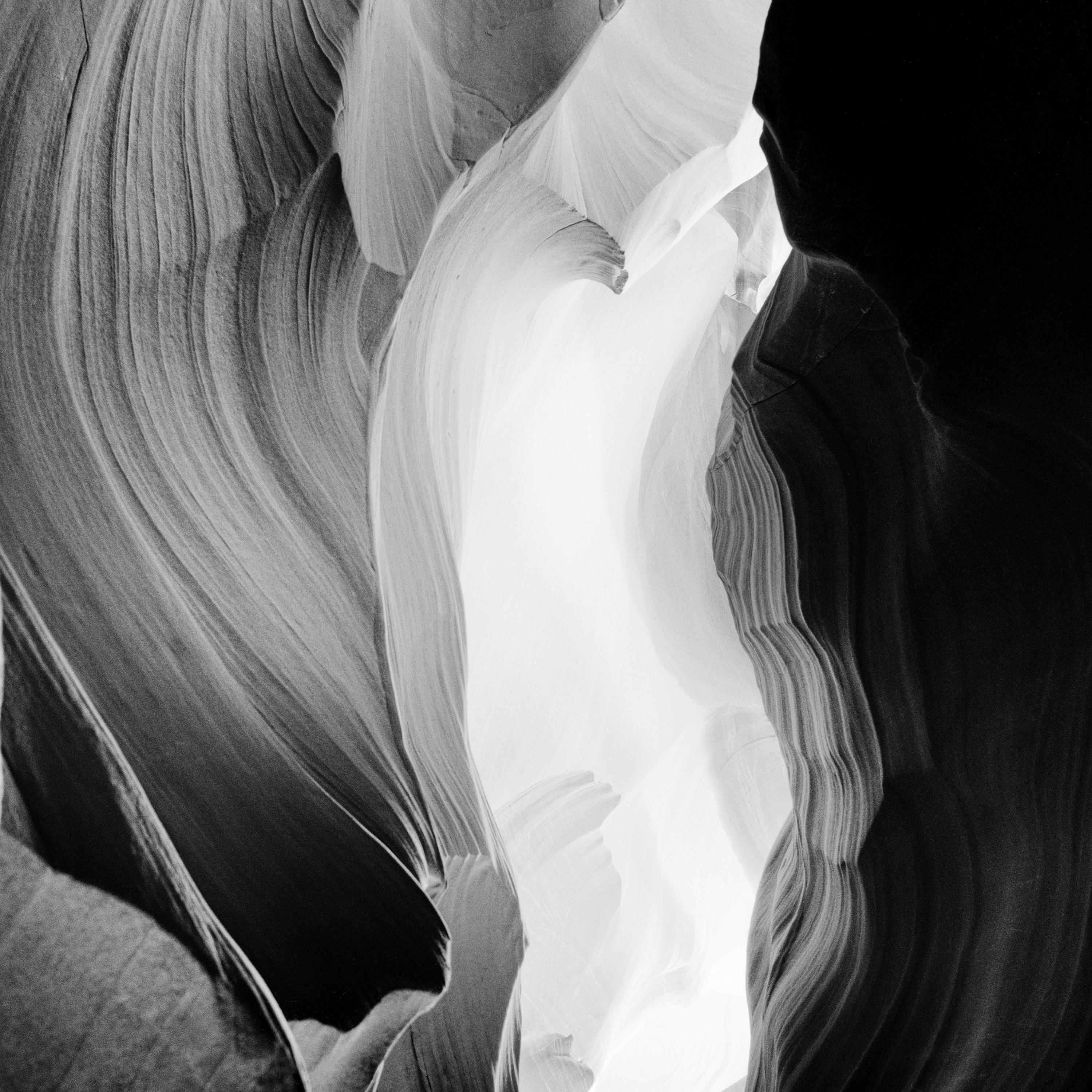 Antelope Canyon, Rock Formation, USA black and white hotography, art landscape For Sale 2
