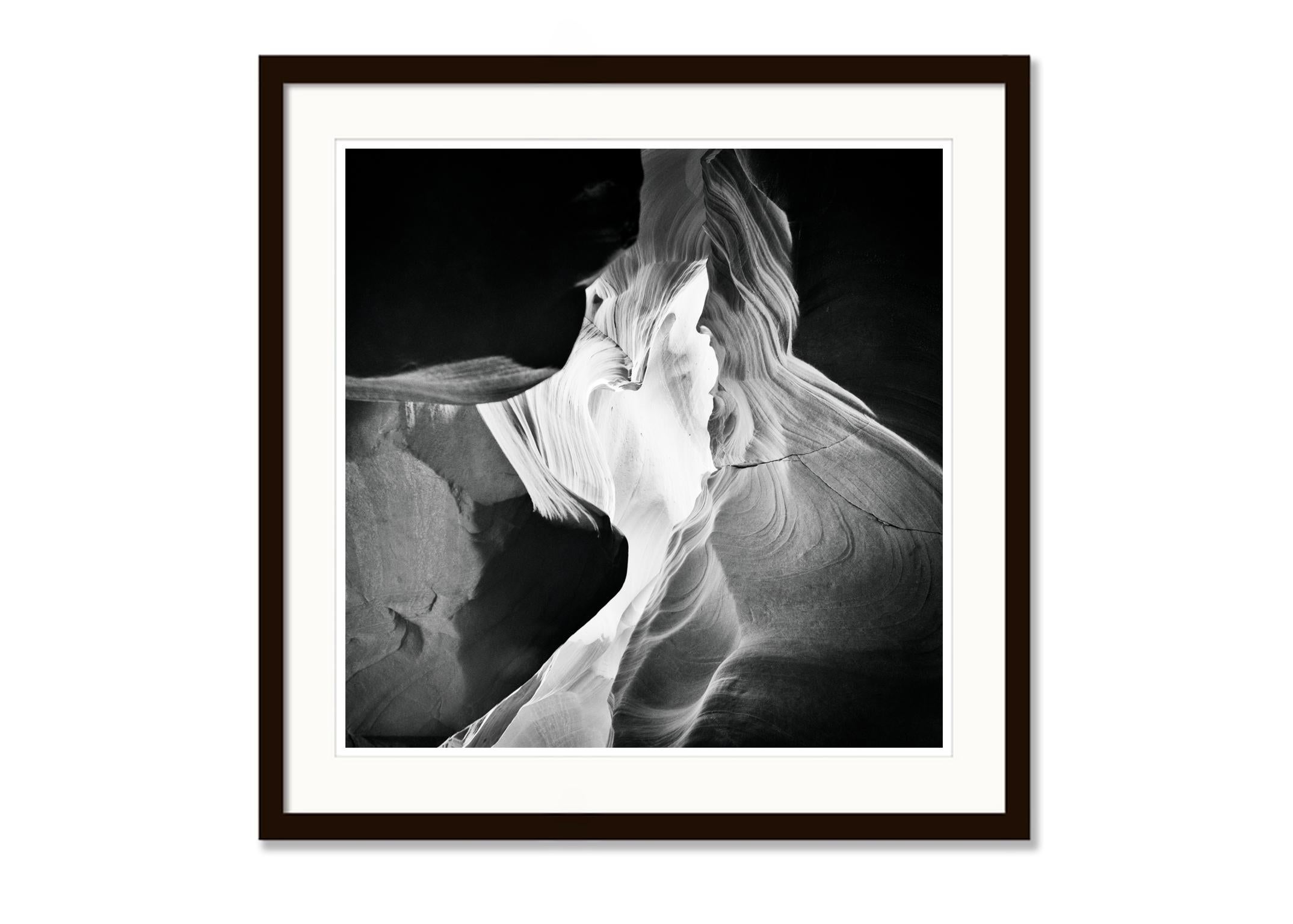 Antelope Canyon, Arizona, USA, black and white photography, medium landscape - Abstract Photograph by Gerald Berghammer