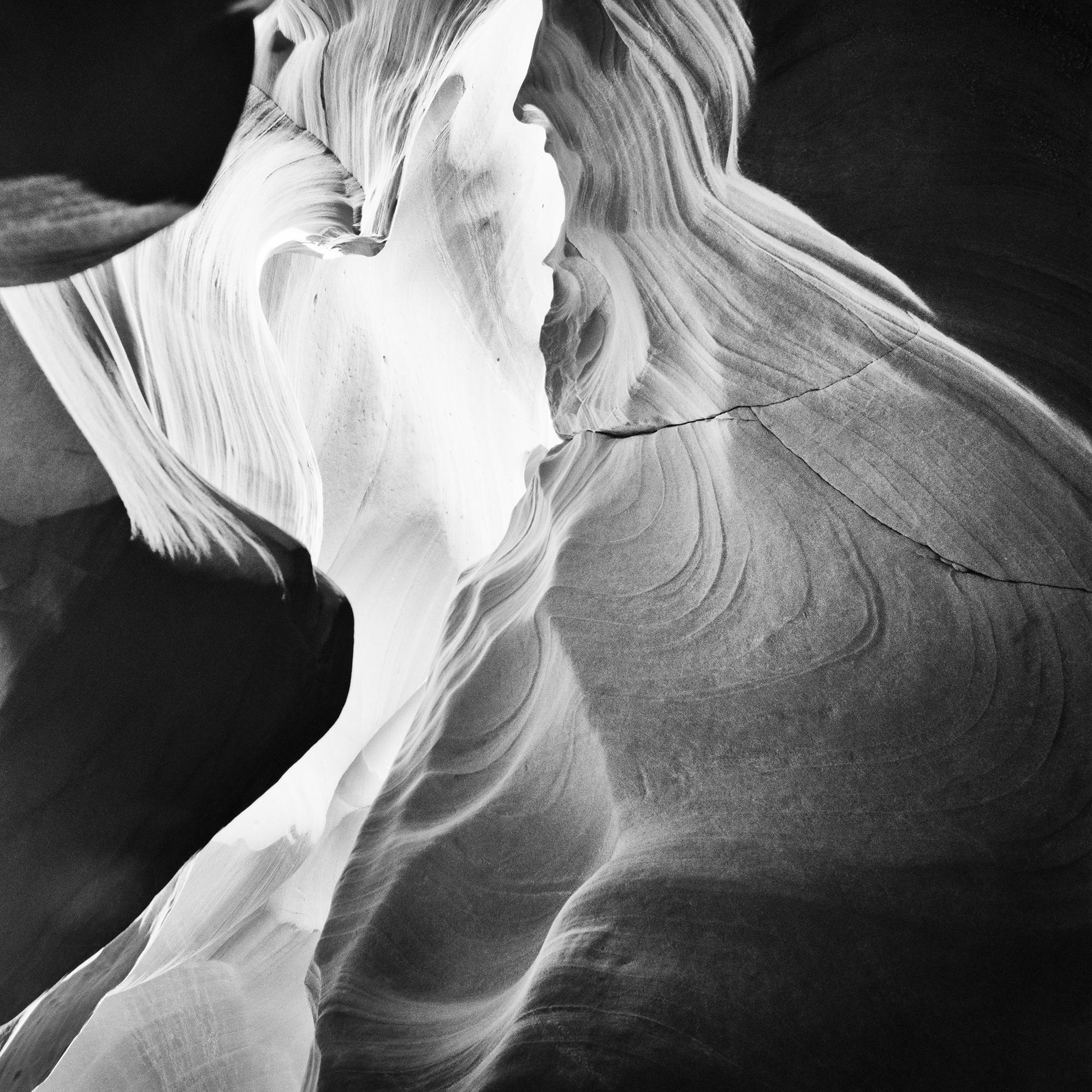 Antelope Canyon, Detail, USA, abstract monochrome photograph, limited edition For Sale 4