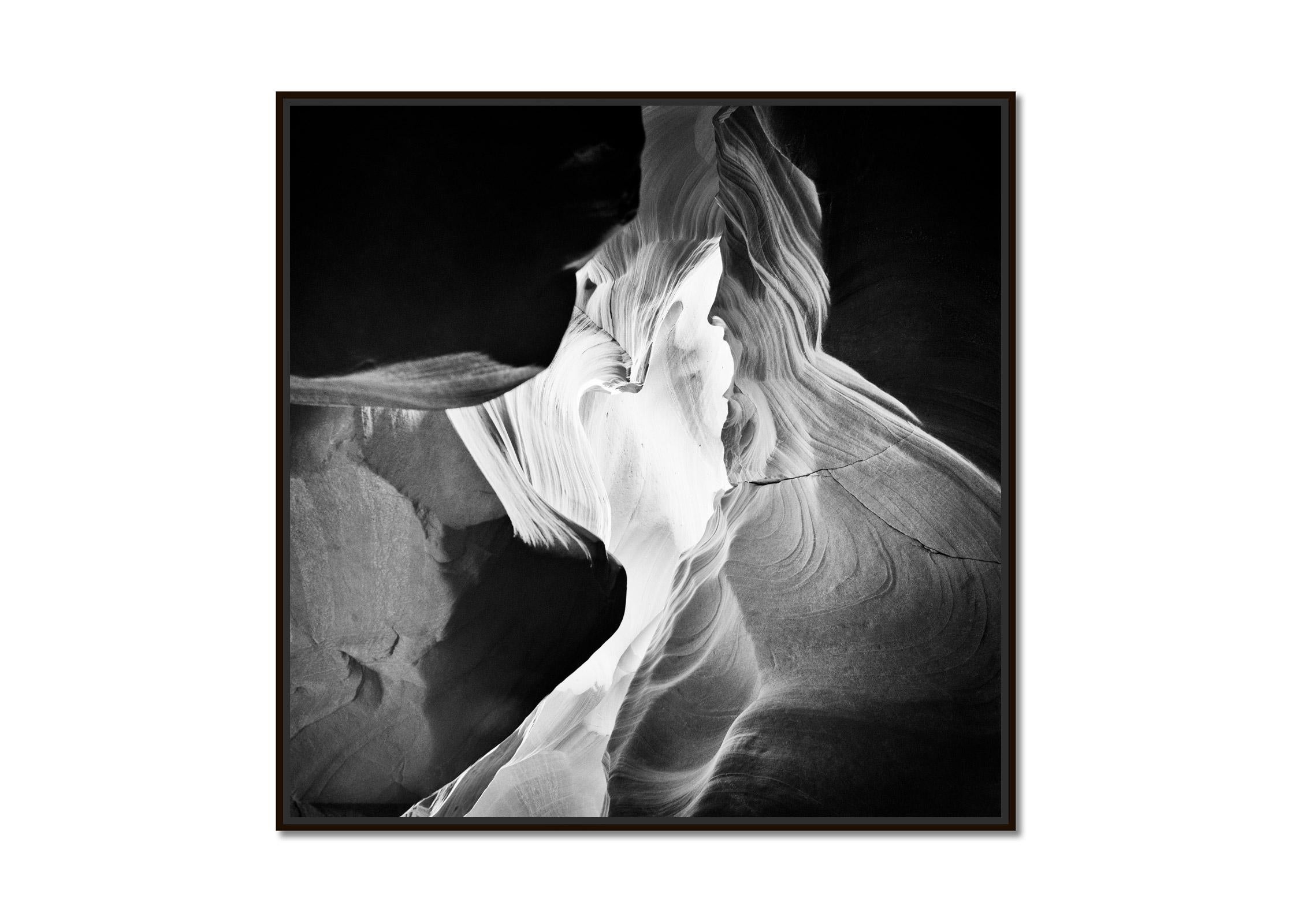Antelope Canyon, Page, Arizona, USA, black and white art photography, landscape - Photograph by Gerald Berghammer