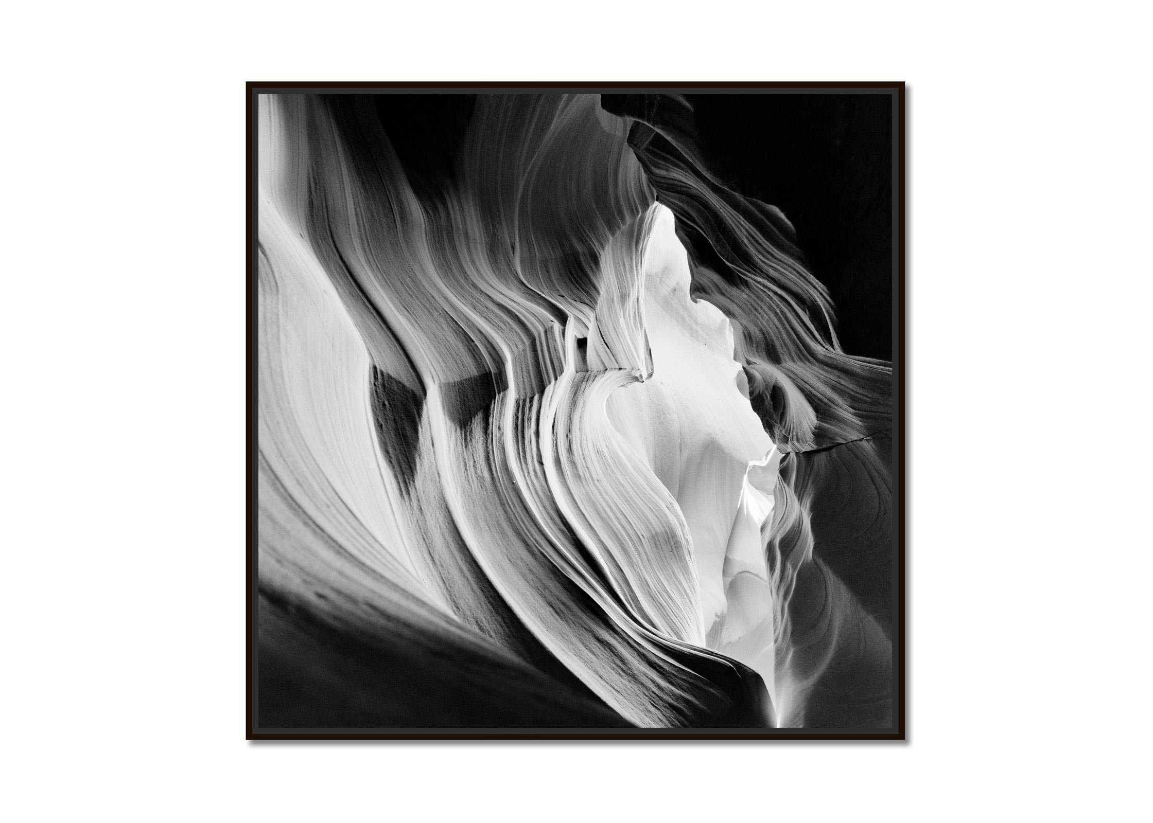Antelope Canyon, Arizona, USA, minimalist black and white photography, landscape - Print by Gerald Berghammer