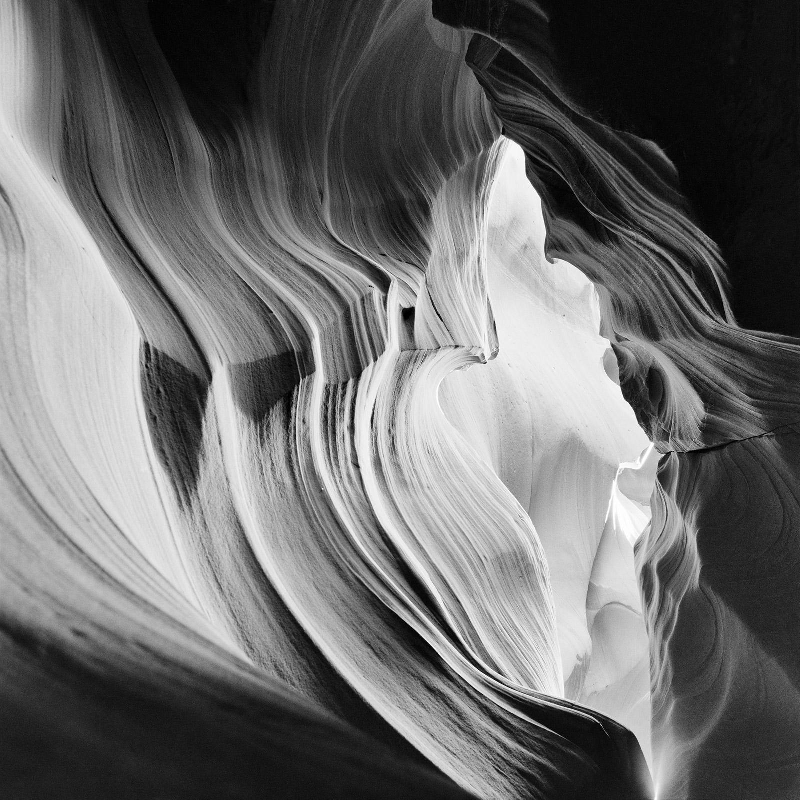 Antelope Canyon, Arizona, USA, minimalist black and white photography, landscape