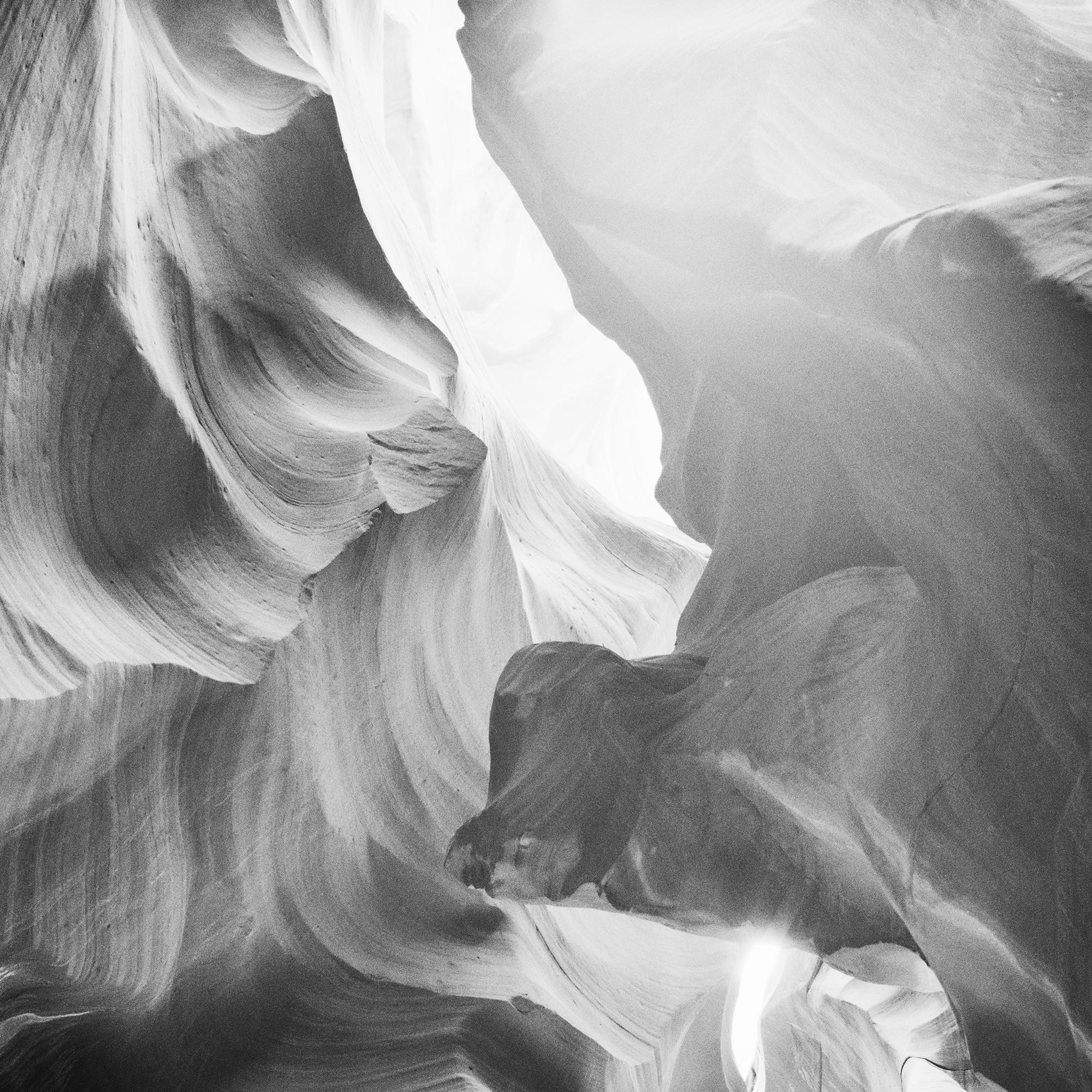 Antelope Canyon, rock formation, Arizona, USA, black white photography landscape For Sale 5