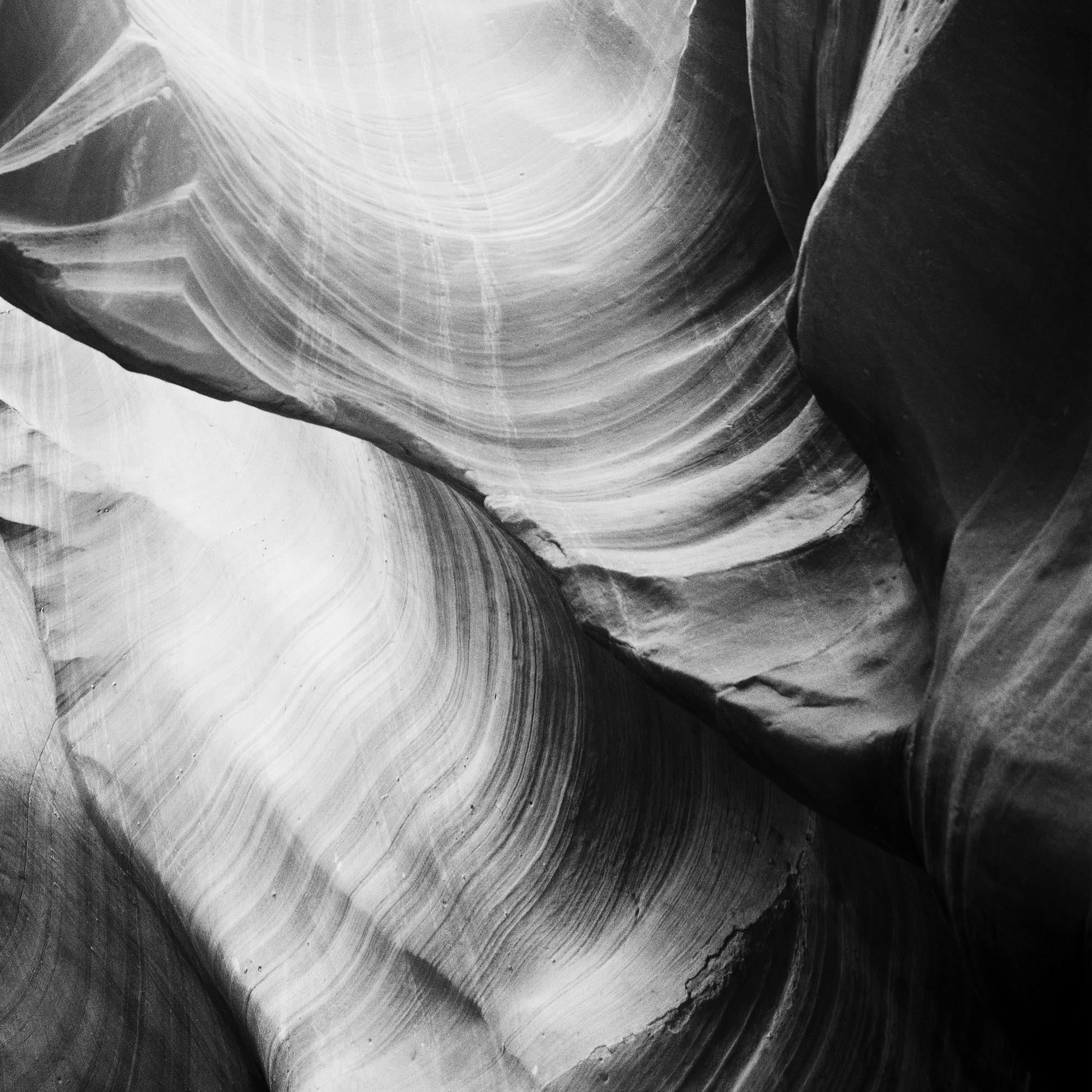 Antelope Canyon rock formation monochrome abstract For Sale 4