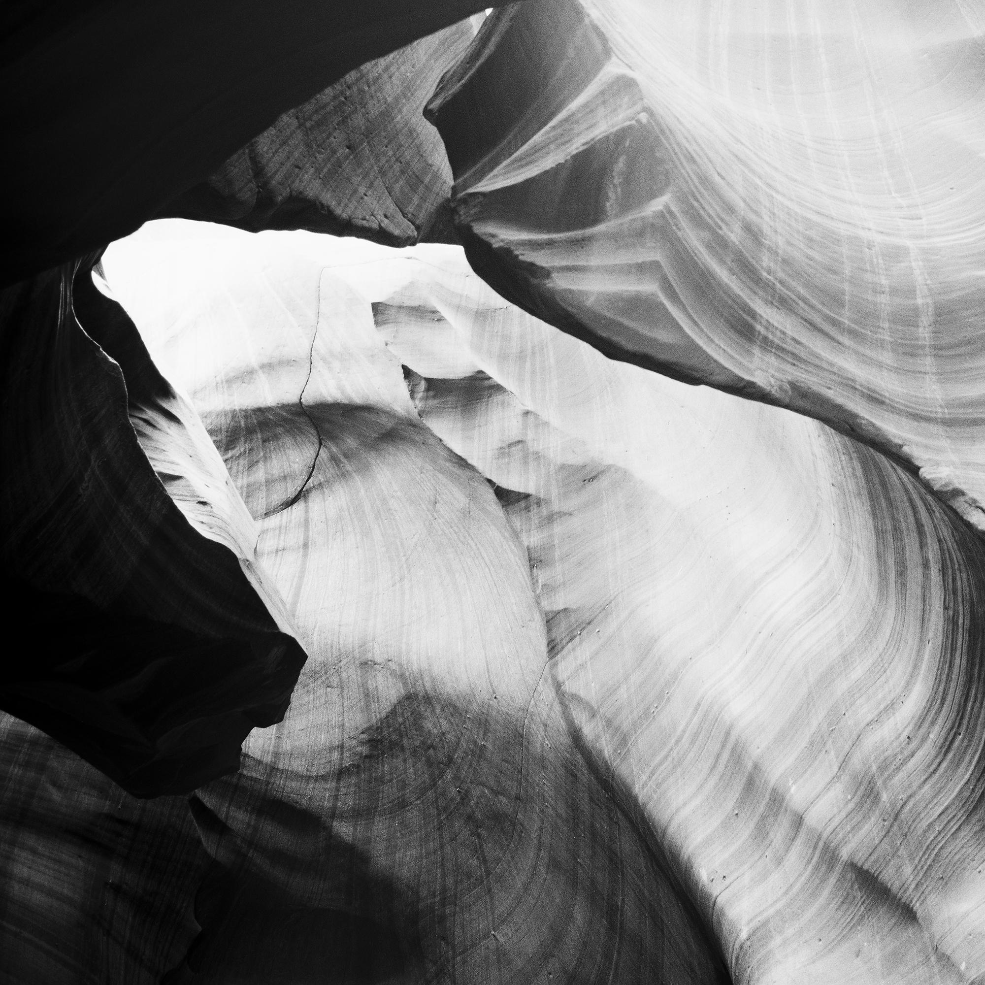 Antelope Canyon, rock formation, black and white fine art landscape photography For Sale 2