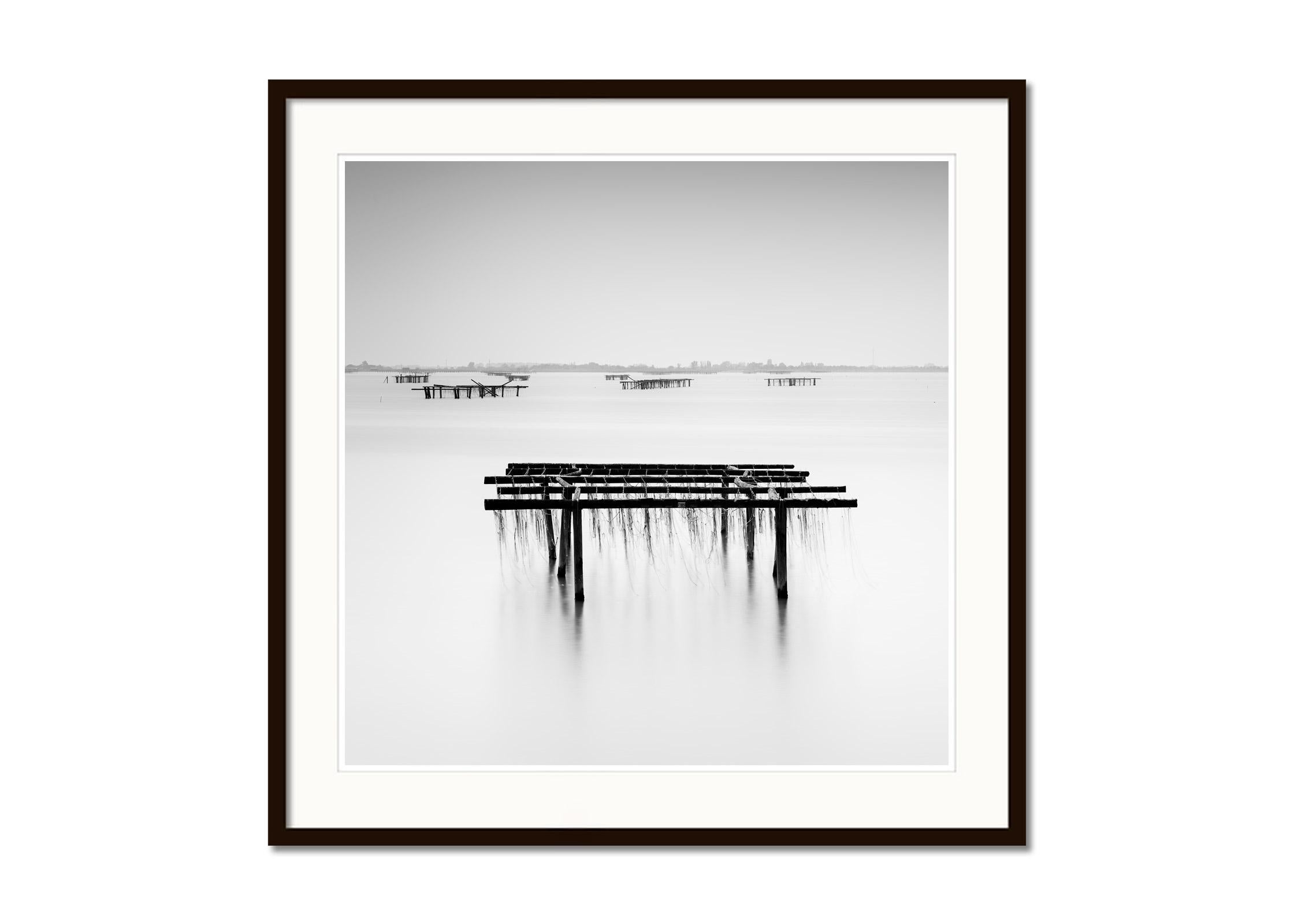 Black and white fine art long exposure waterscape - landscape photography print. Archival pigment ink print, edition of 7. Signed, titled, dated and numbered by artist. Certificate of authenticity included. Printed with 4cm white