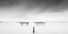 Aquaculture Structures, Italy, black and white fine art photography, landscapes