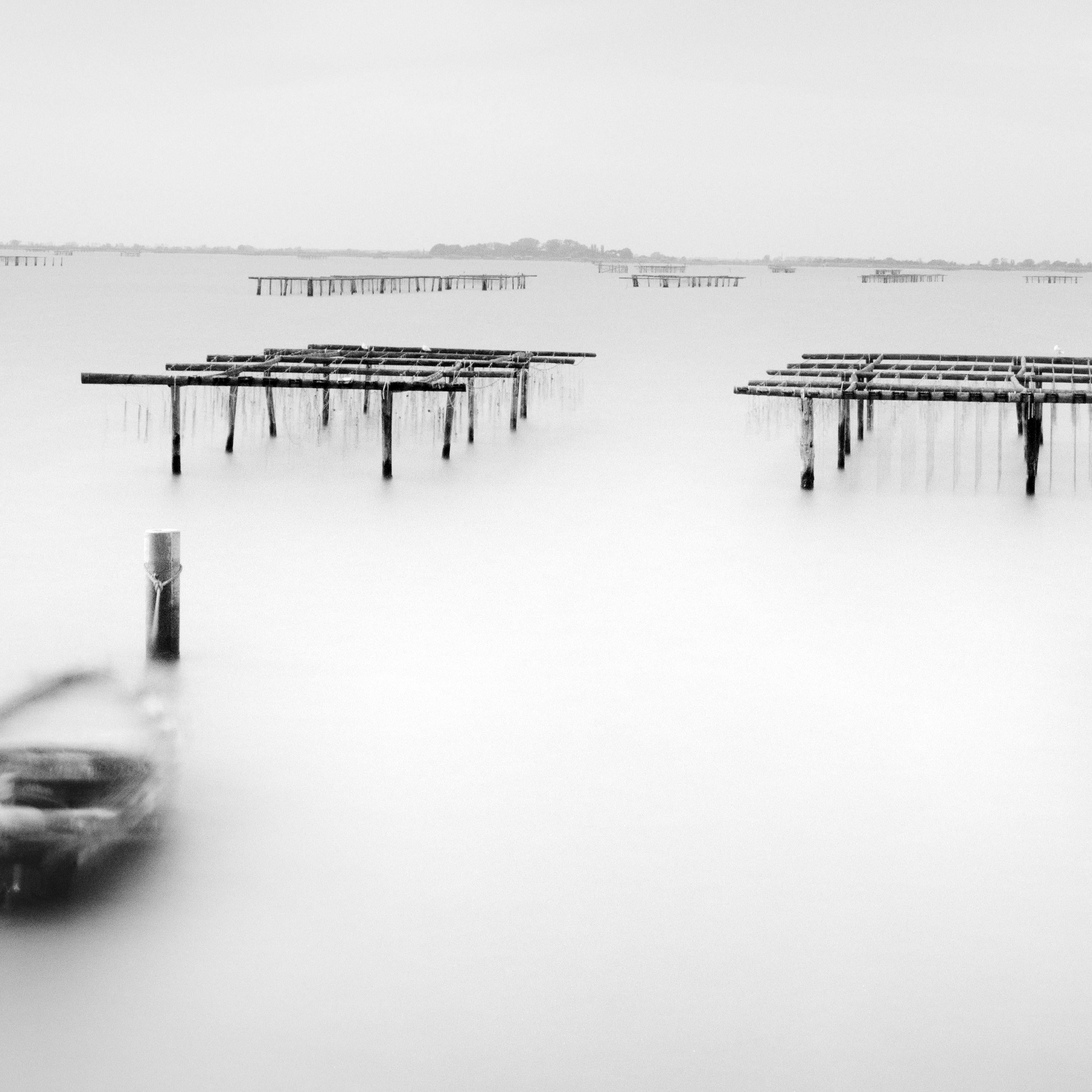 Aquaculture Structures, Italy, black and white fine photography, landscapes   For Sale 1