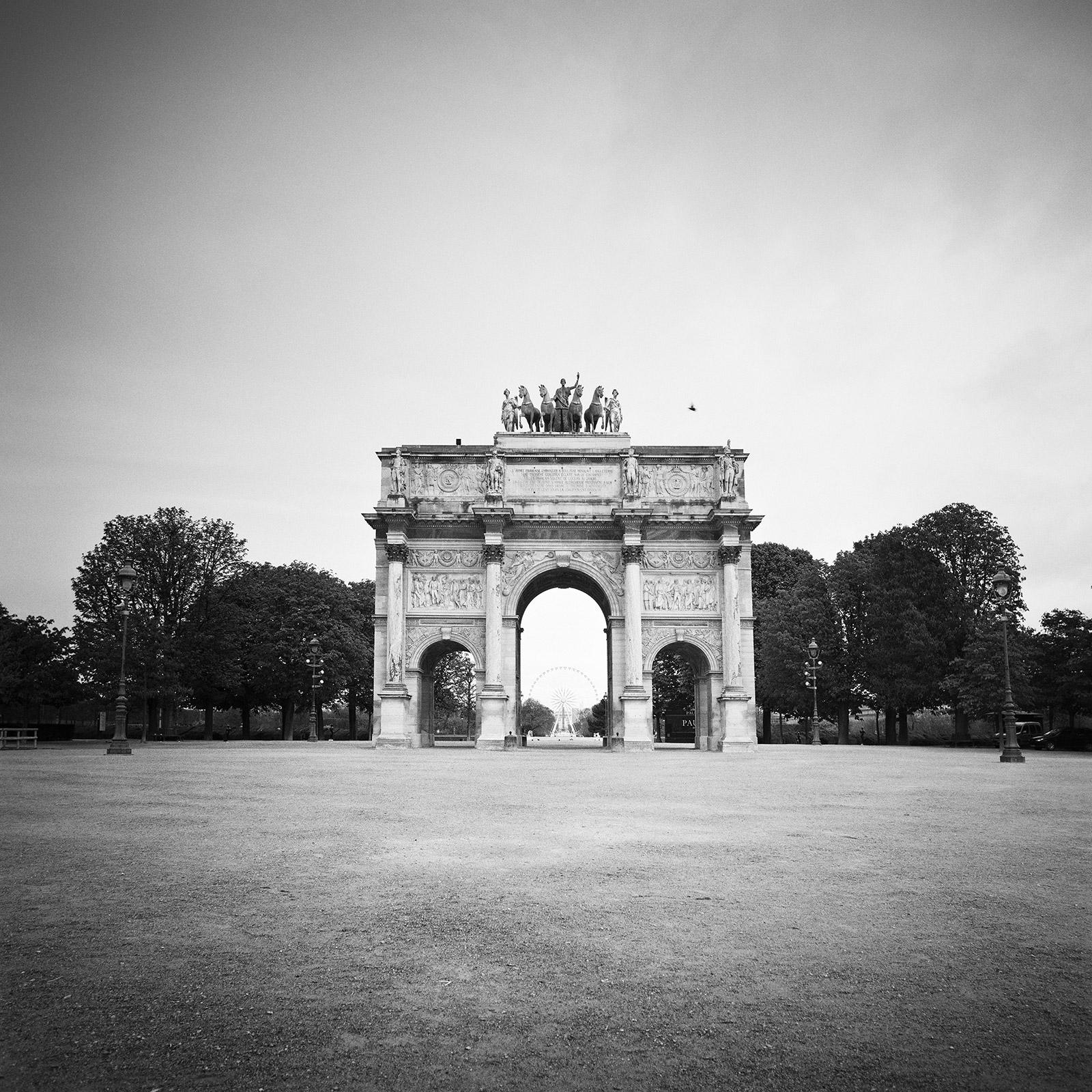 Gerald Berghammer Landscape Photograph - Arc de Triomphe du Carrousel, Paris, black and white art cityscape photography