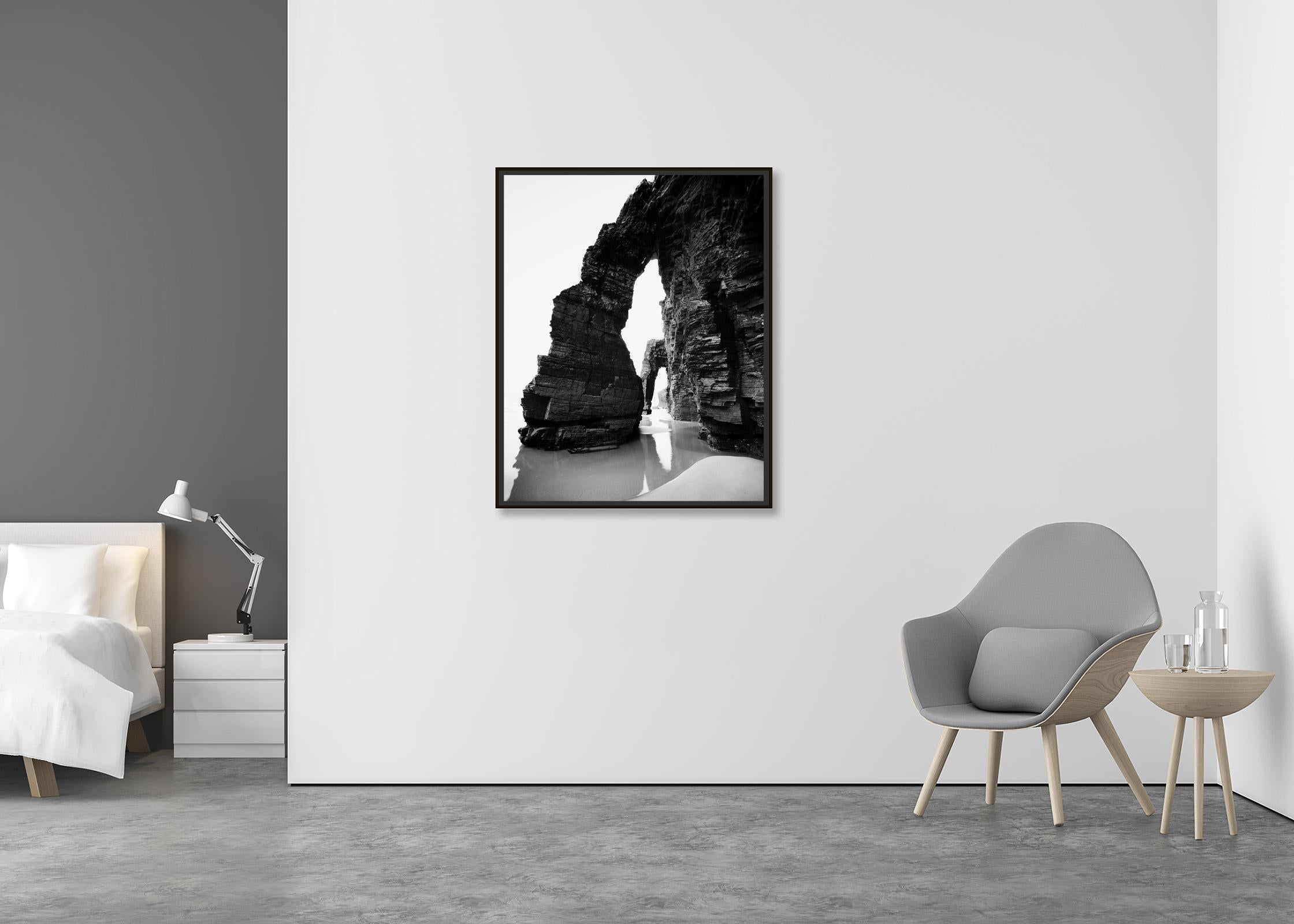 Arches, Catedrais Beach, rock formation, black and white photography, landscape - Contemporary Photograph by Gerald Berghammer