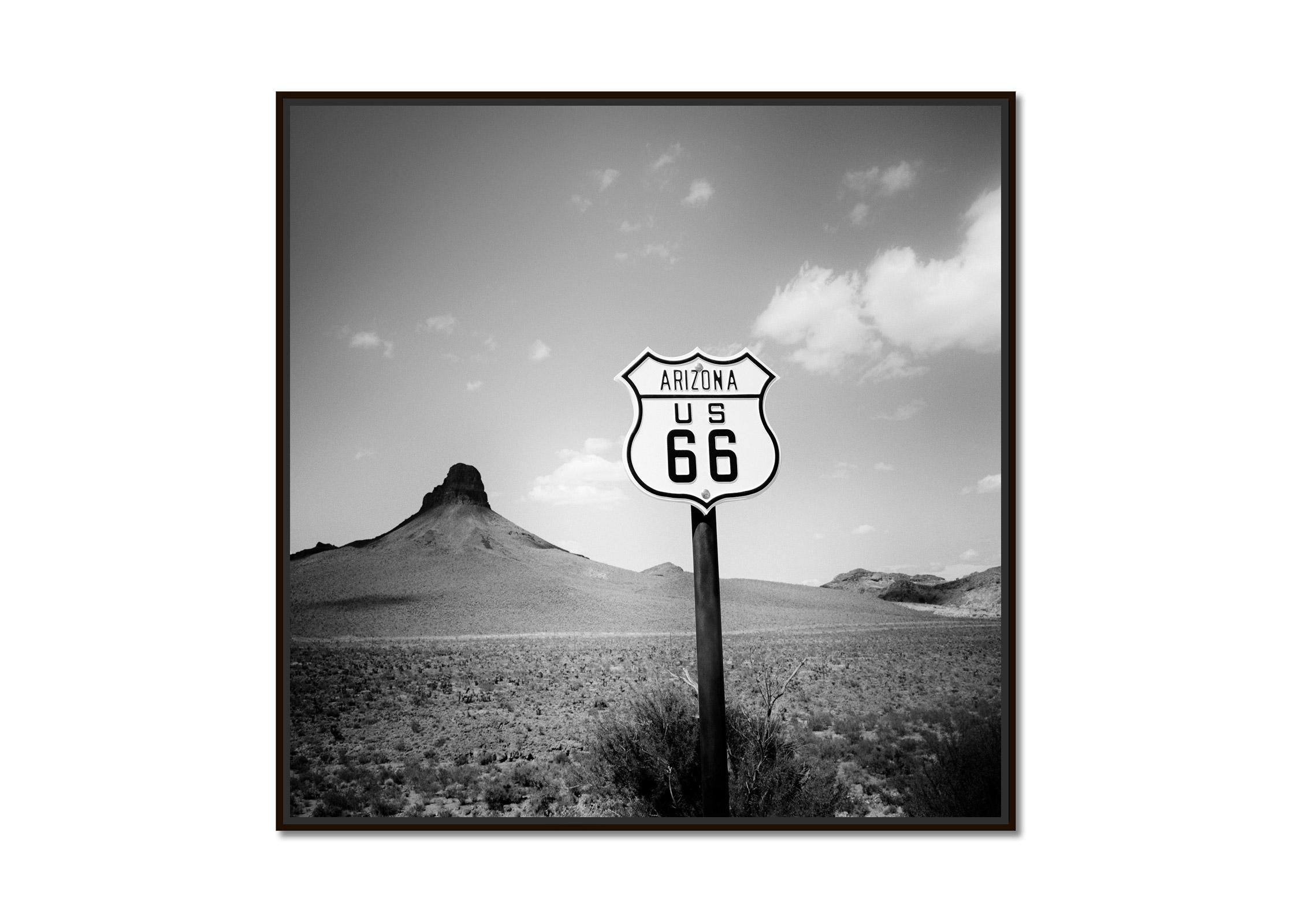 ARIZONA US 66, USA, black and white photography landscape fine art print - Photograph by Gerald Berghammer