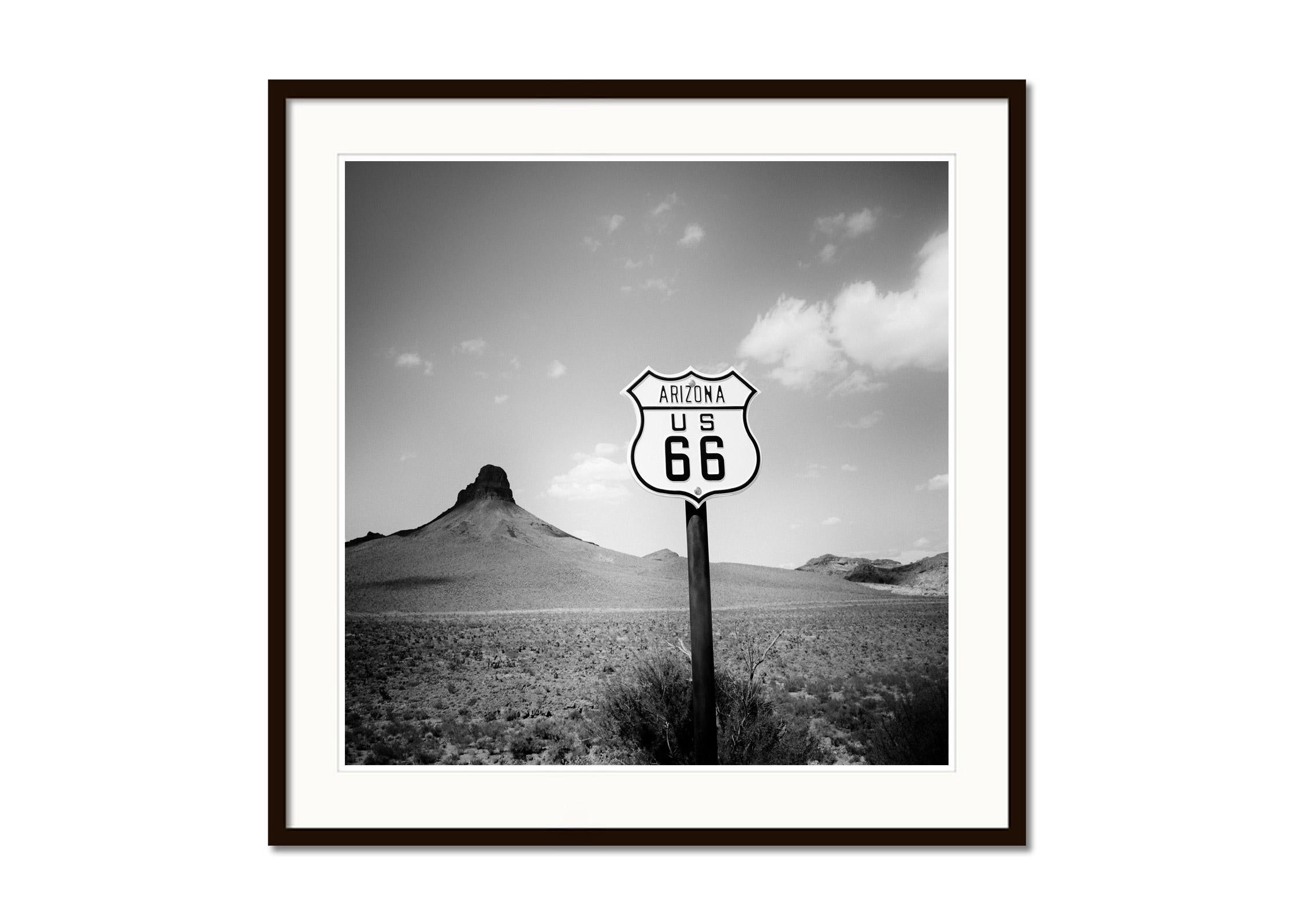 ARIZONA US 66, USA, black and white photography landscape fine art print - Gray Black and White Photograph by Gerald Berghammer