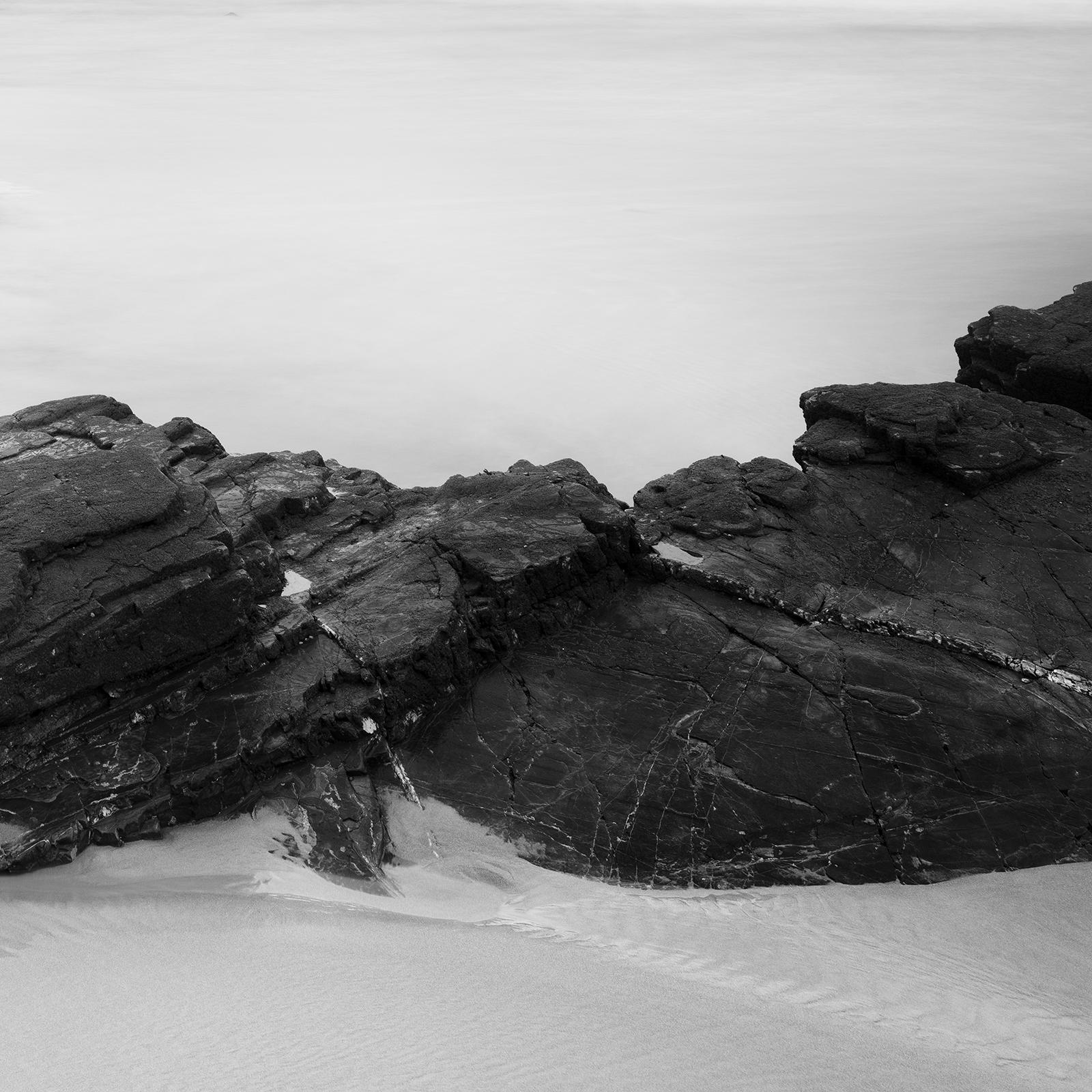 As Catedrais Beach, Atlantic Ocean, shoreline, Spain, black & white photography For Sale 5