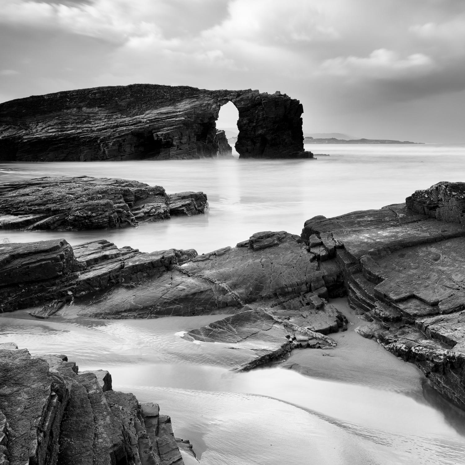  As Catedrais Beach, black and white photography, waterscape, landscape, framed - Contemporary Photograph by Gerald Berghammer