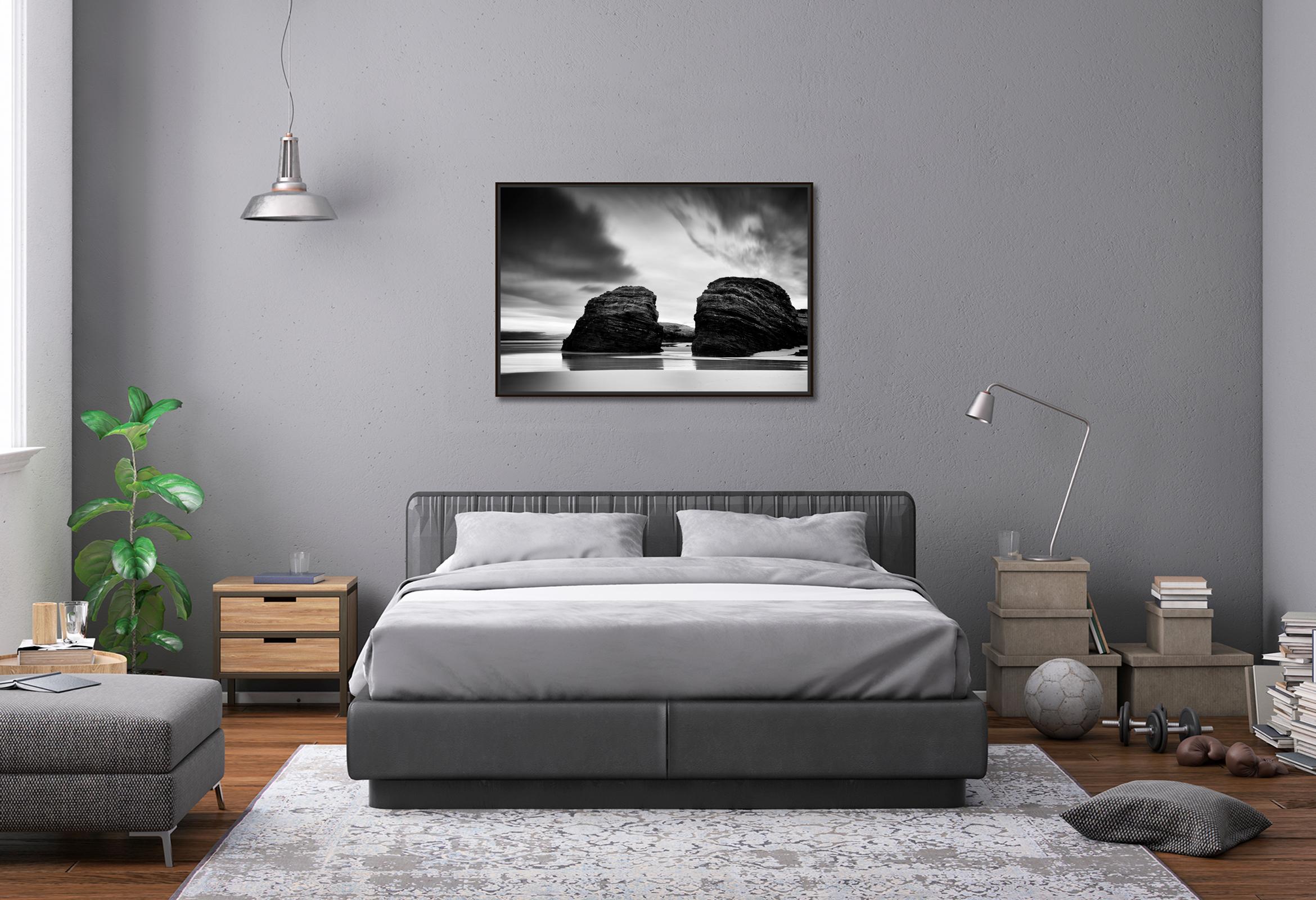 As Catedrais Beach, giant rocks, black and white fine art landscape photography For Sale 2