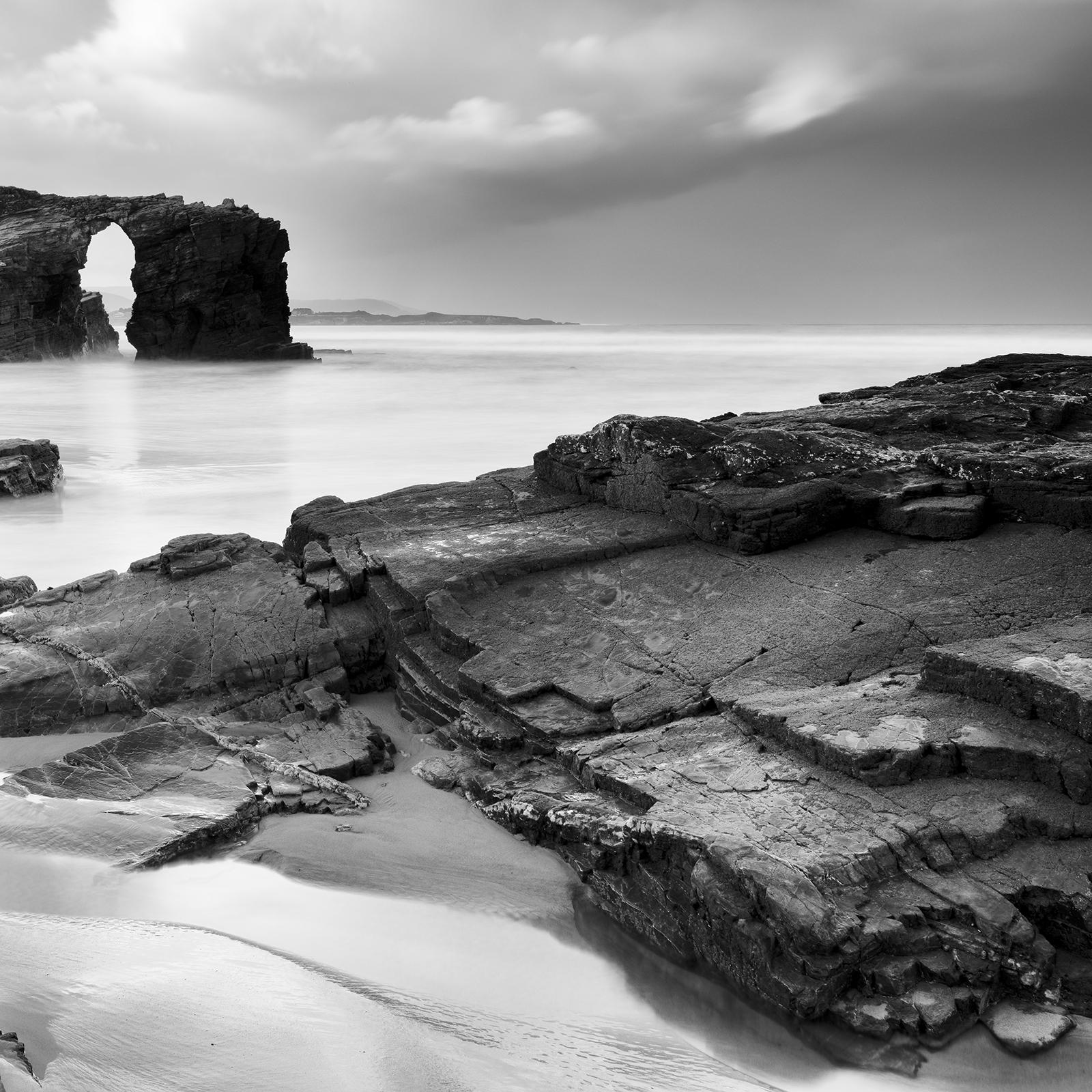 As Catedrais Beach, huge storm clouds, black and white photography, art seascape For Sale 6