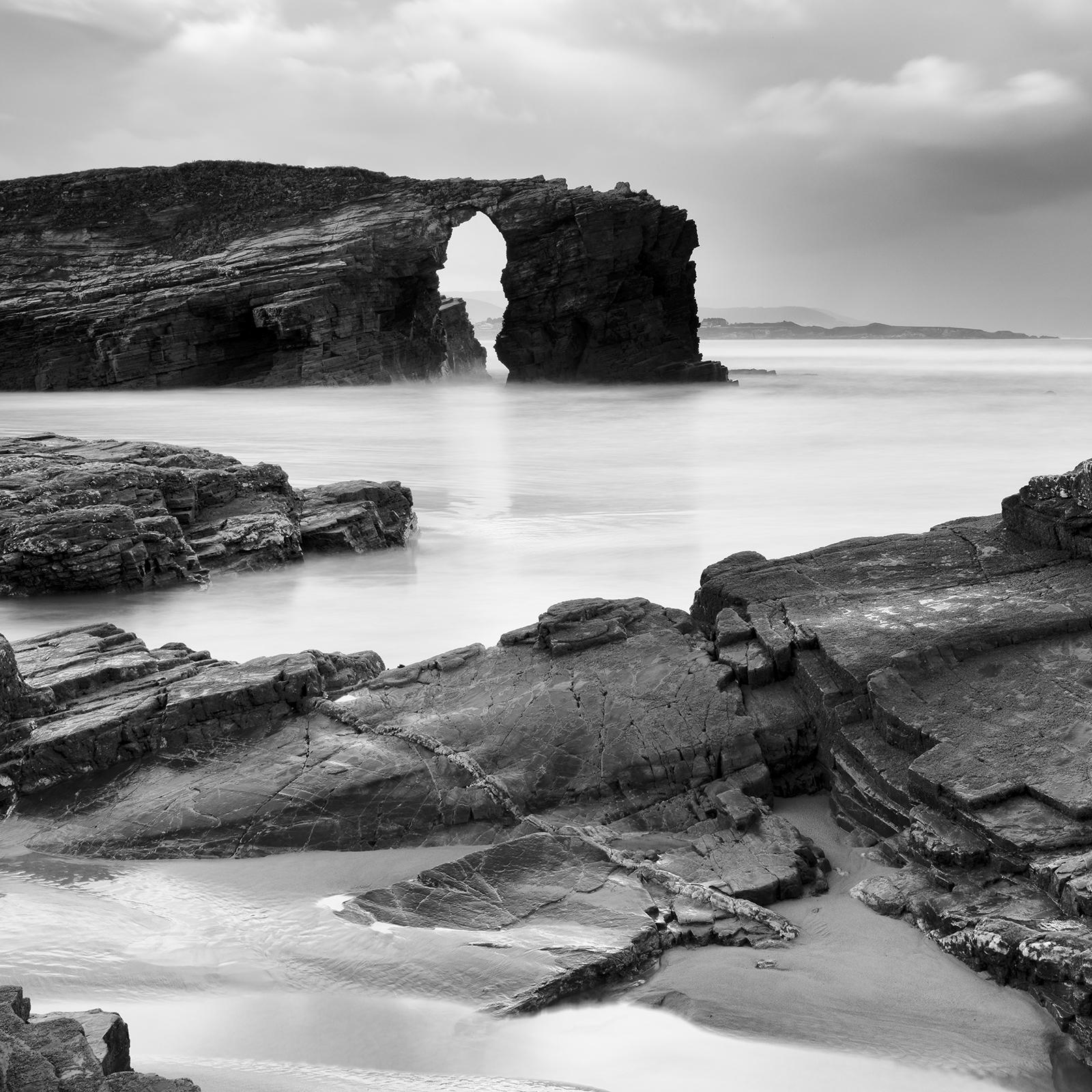 As Catedrais Beach, huge storm clouds, black and white photography, art seascape For Sale 4